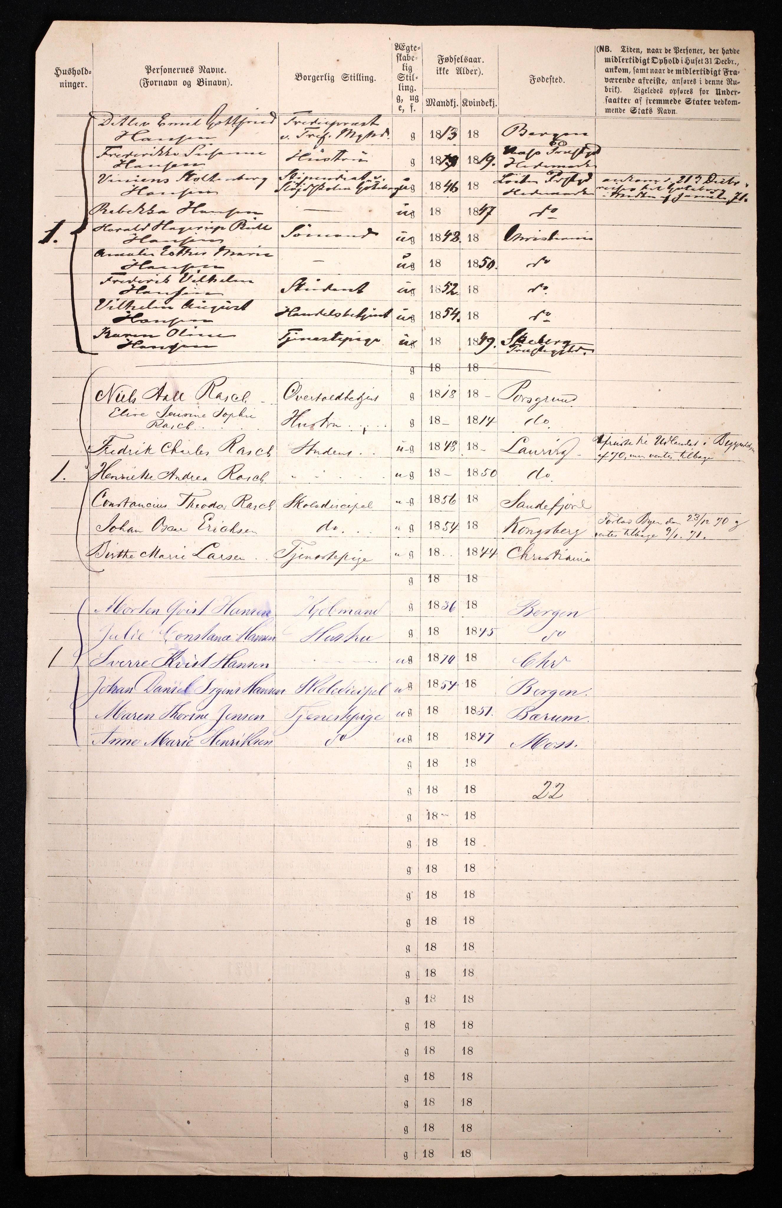 RA, 1870 census for 0301 Kristiania, 1870, p. 2521