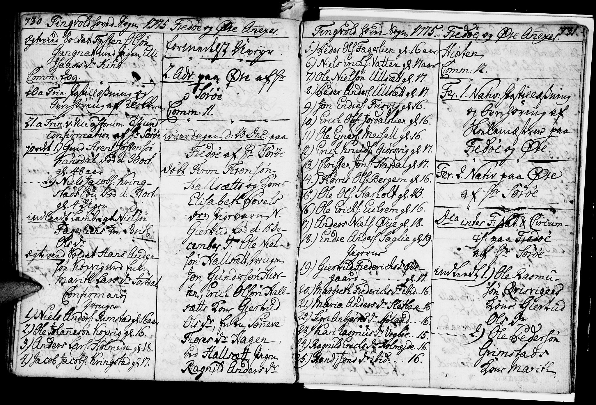 Ministerialprotokoller, klokkerbøker og fødselsregistre - Møre og Romsdal, AV/SAT-A-1454/586/L0979: Parish register (official) no. 586A05, 1751-1776, p. 730-731