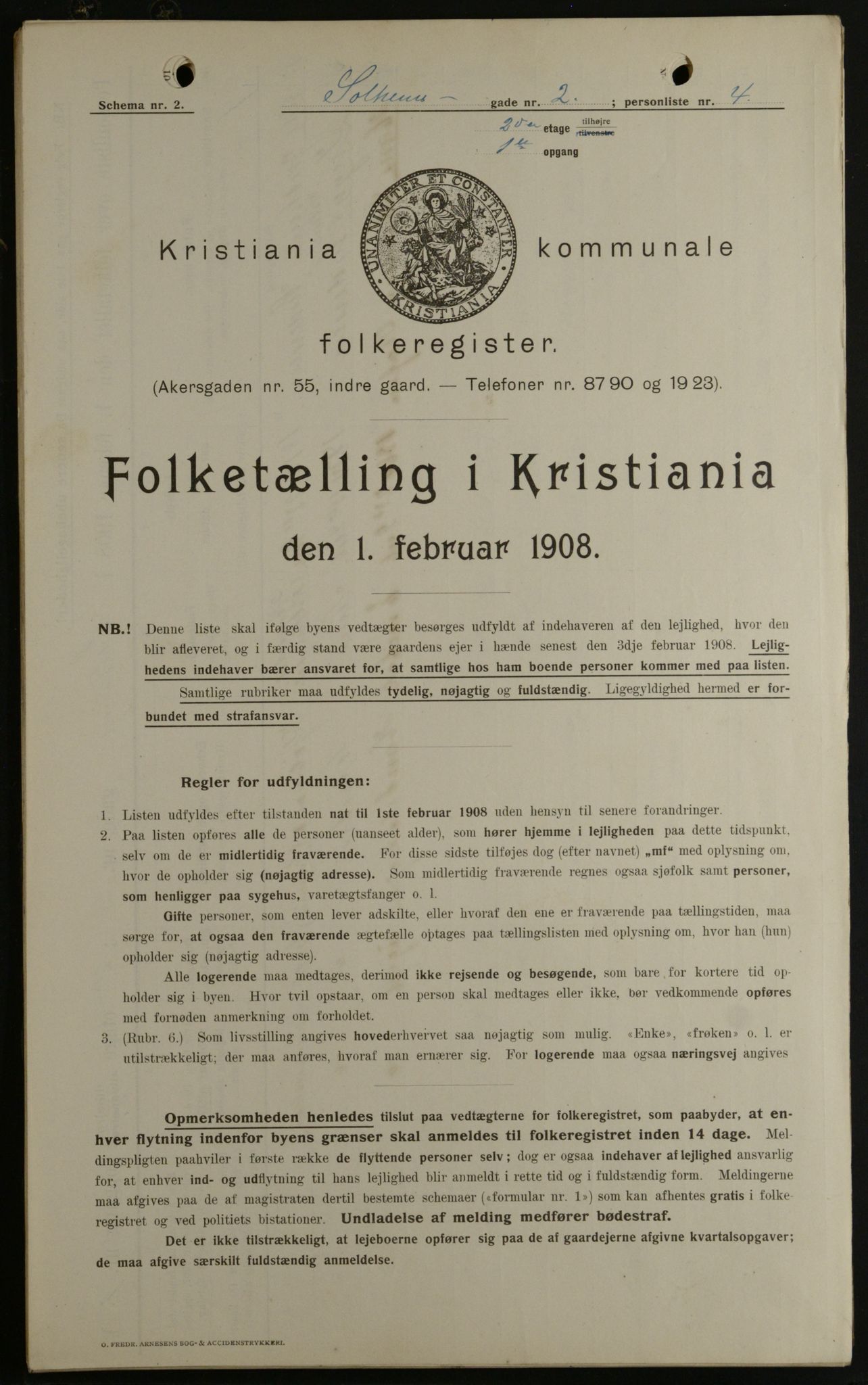 OBA, Municipal Census 1908 for Kristiania, 1908, p. 89678