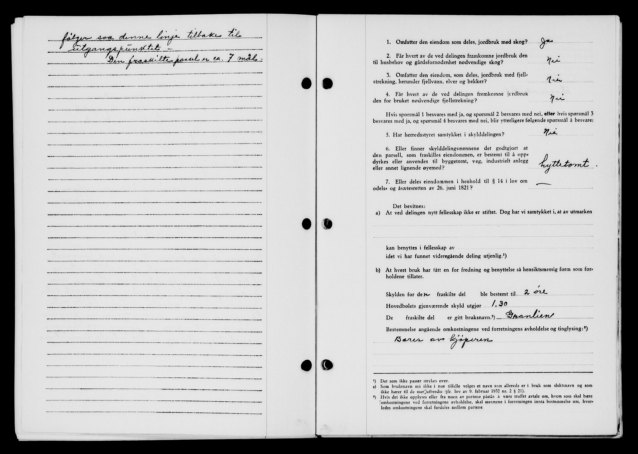 Lyngdal sorenskriveri, AV/SAK-1221-0004/G/Gb/L0667: Mortgage book no. A XIII, 1951-1952, Diary no: : 944/1951