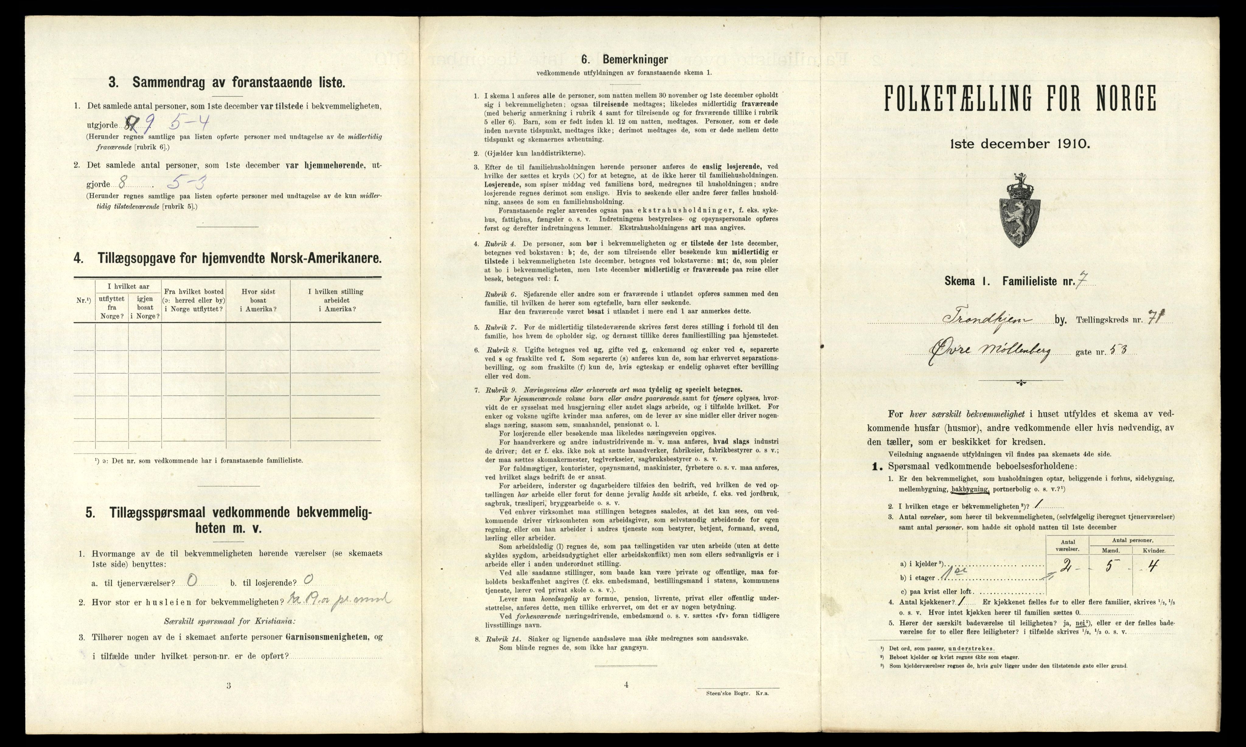 RA, 1910 census for Trondheim, 1910, p. 20927