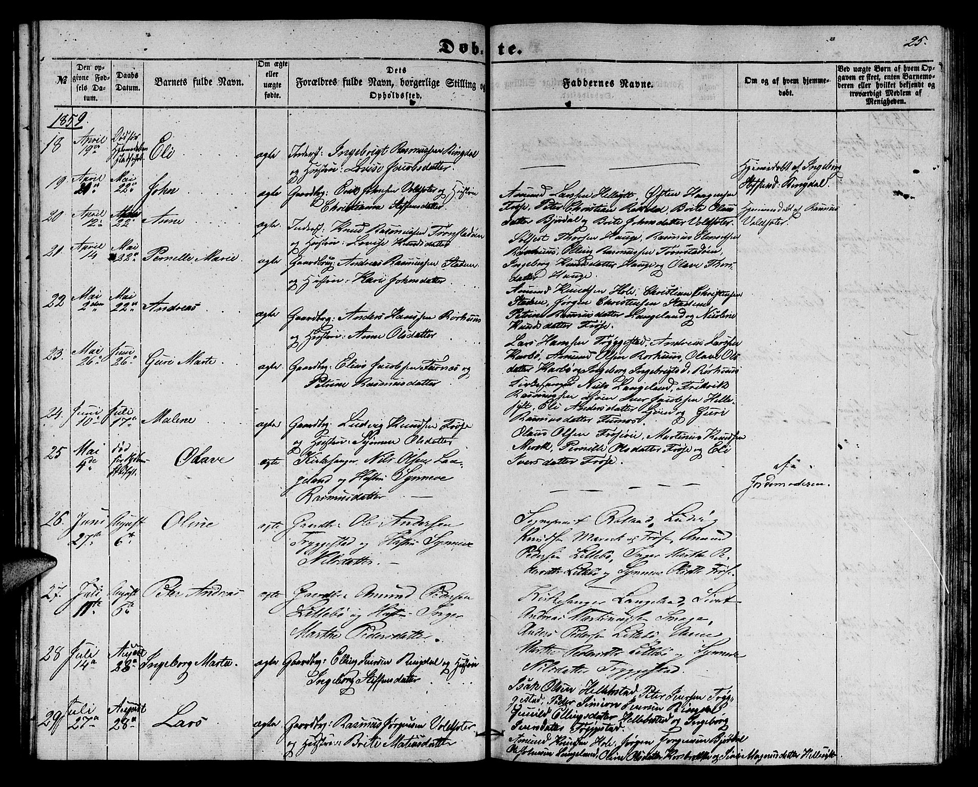 Ministerialprotokoller, klokkerbøker og fødselsregistre - Møre og Romsdal, AV/SAT-A-1454/517/L0228: Parish register (copy) no. 517C01, 1854-1865, p. 25