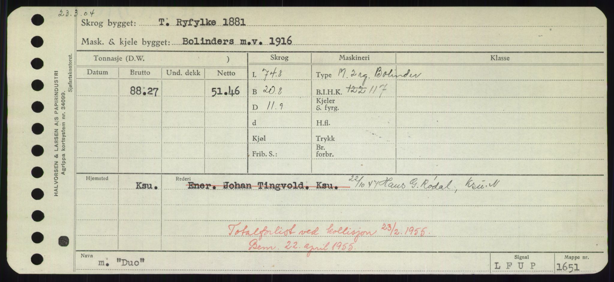 Sjøfartsdirektoratet med forløpere, Skipsmålingen, RA/S-1627/H/Hd/L0008: Fartøy, C-D, p. 701