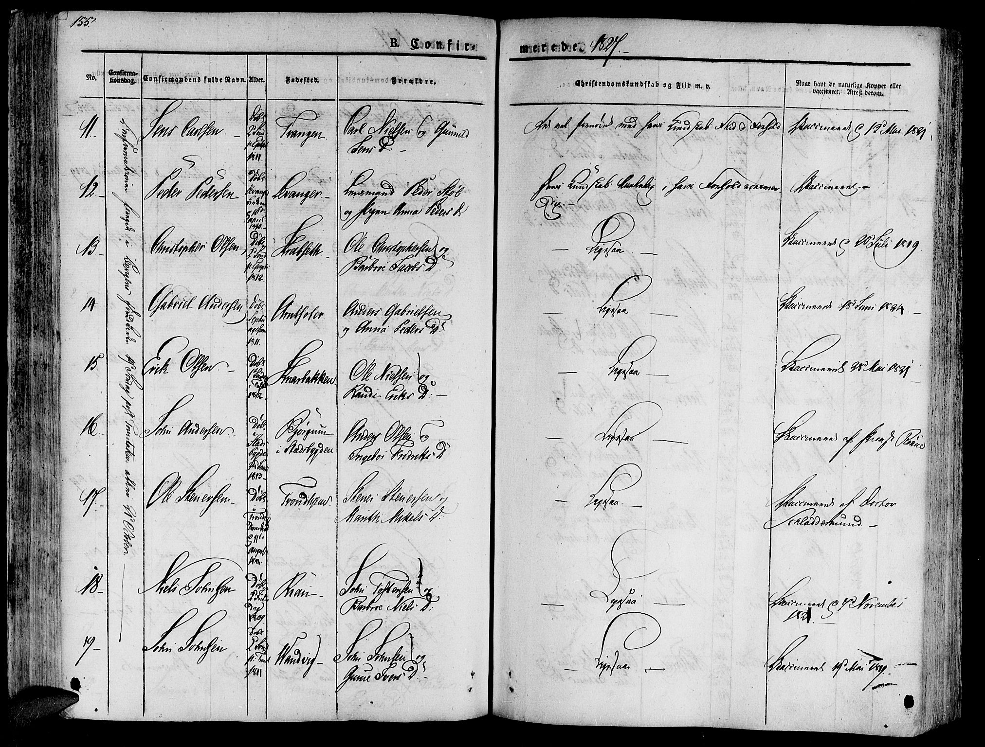 Ministerialprotokoller, klokkerbøker og fødselsregistre - Nord-Trøndelag, SAT/A-1458/701/L0006: Parish register (official) no. 701A06, 1825-1841, p. 155