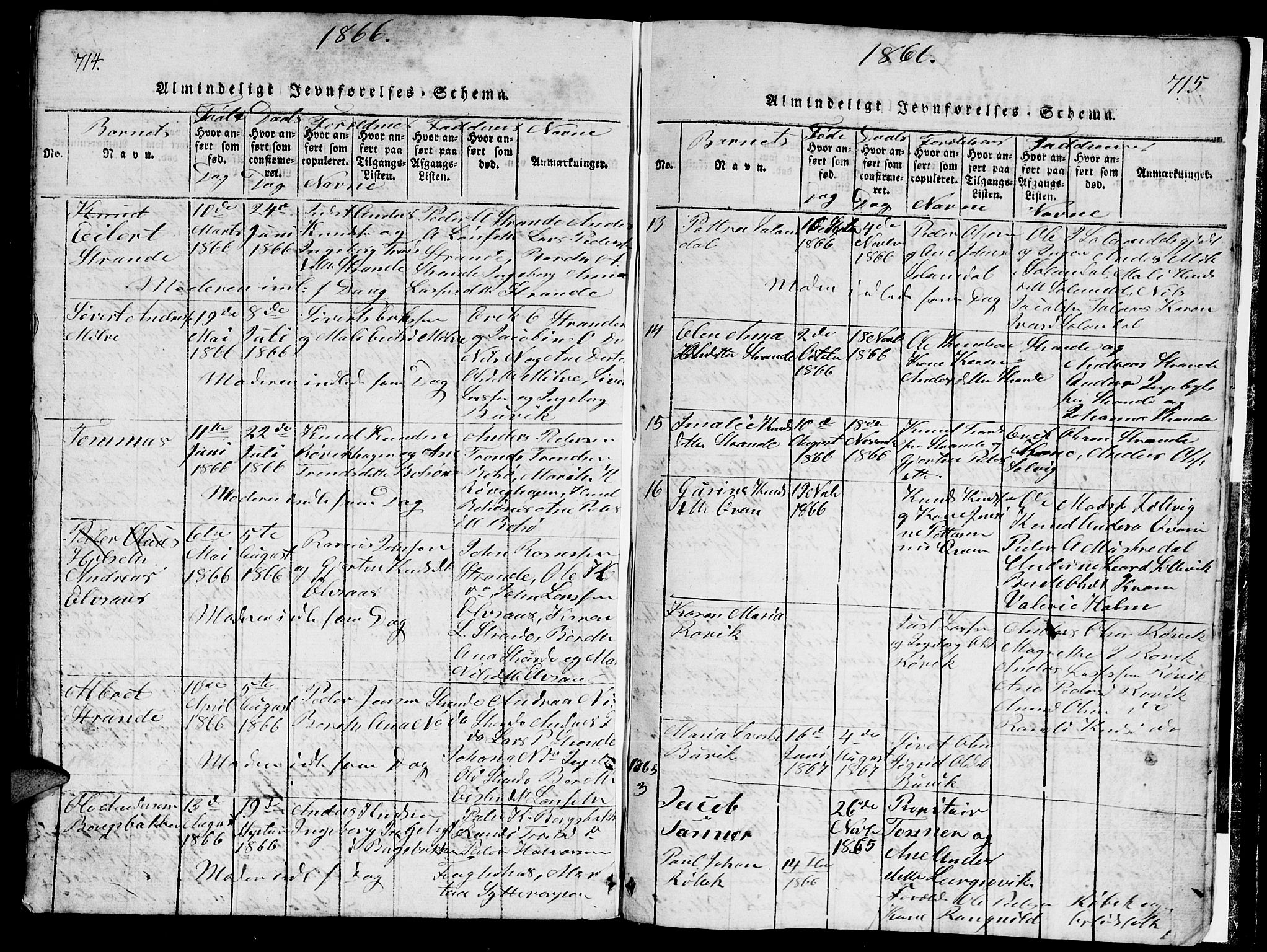 Ministerialprotokoller, klokkerbøker og fødselsregistre - Møre og Romsdal, AV/SAT-A-1454/555/L0665: Parish register (copy) no. 555C01, 1818-1868, p. 714-715