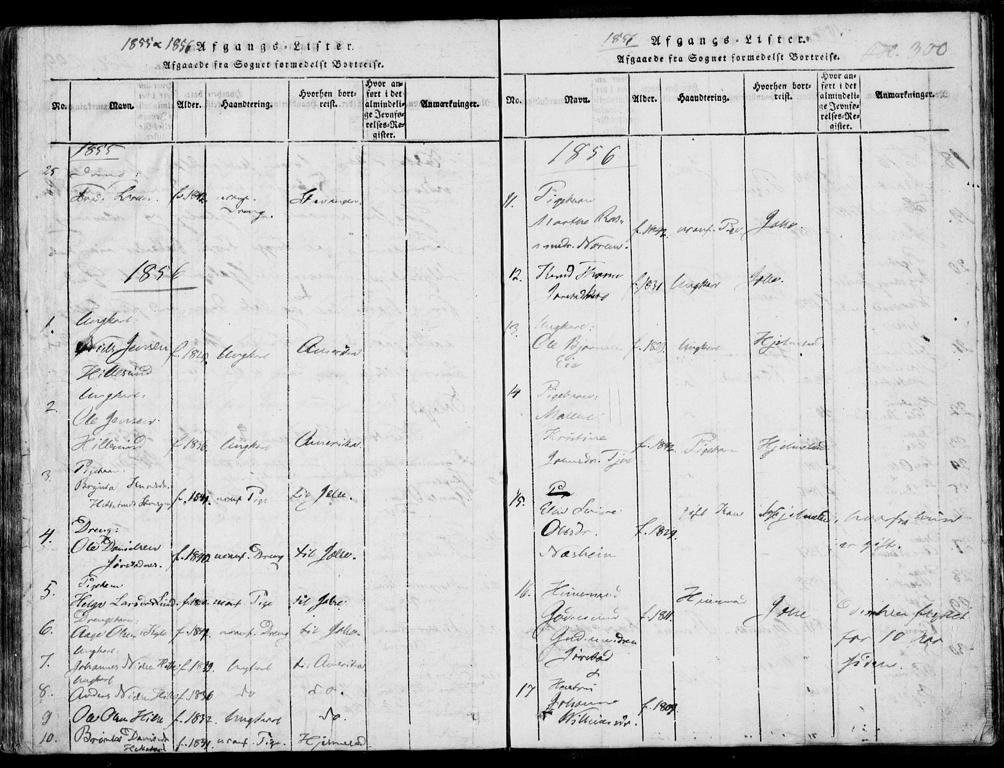 Nedstrand sokneprestkontor, AV/SAST-A-101841/01/IV: Parish register (official) no. A 7, 1816-1870, p. 300