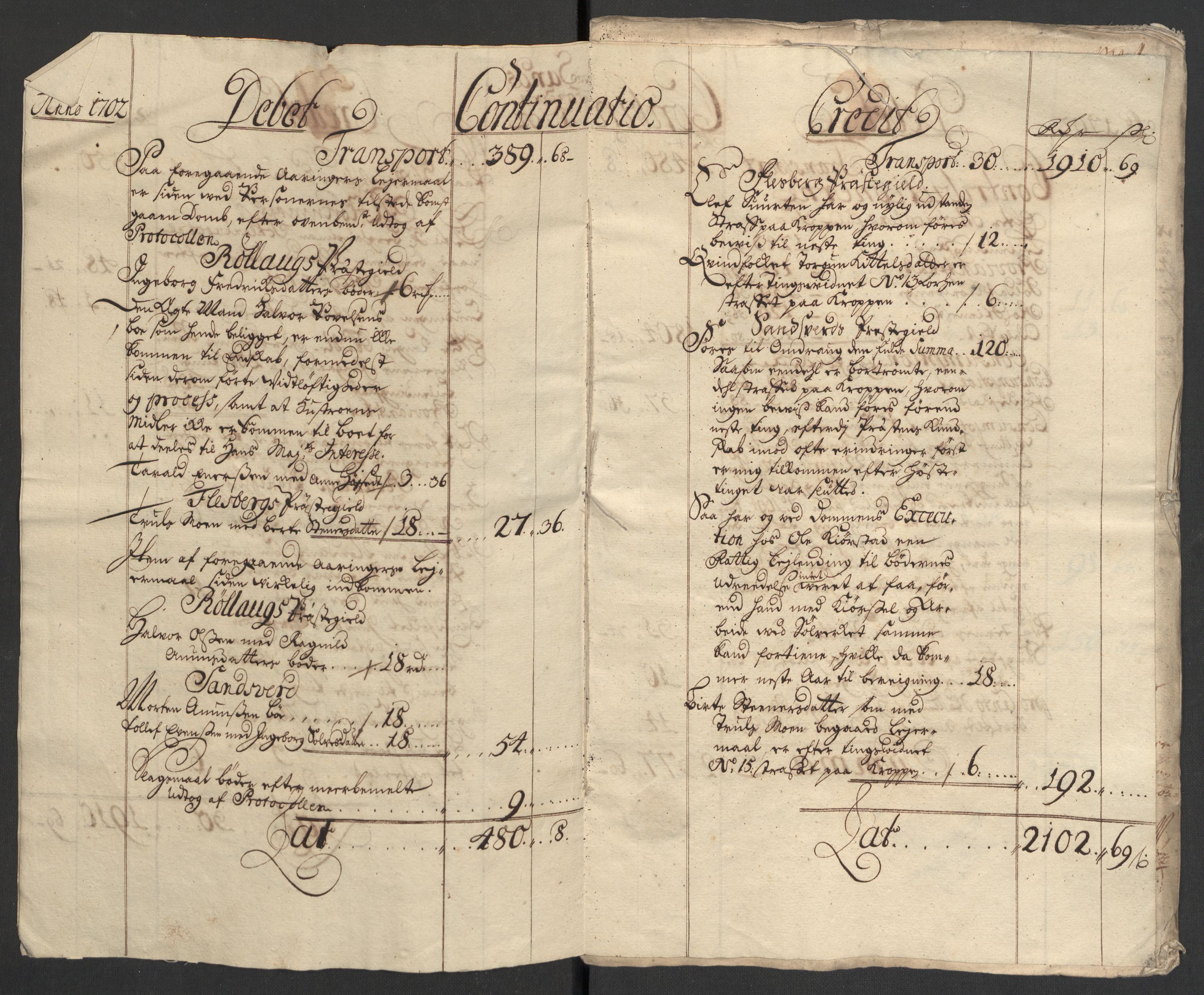 Rentekammeret inntil 1814, Reviderte regnskaper, Fogderegnskap, AV/RA-EA-4092/R24/L1580: Fogderegnskap Numedal og Sandsvær, 1702, p. 6