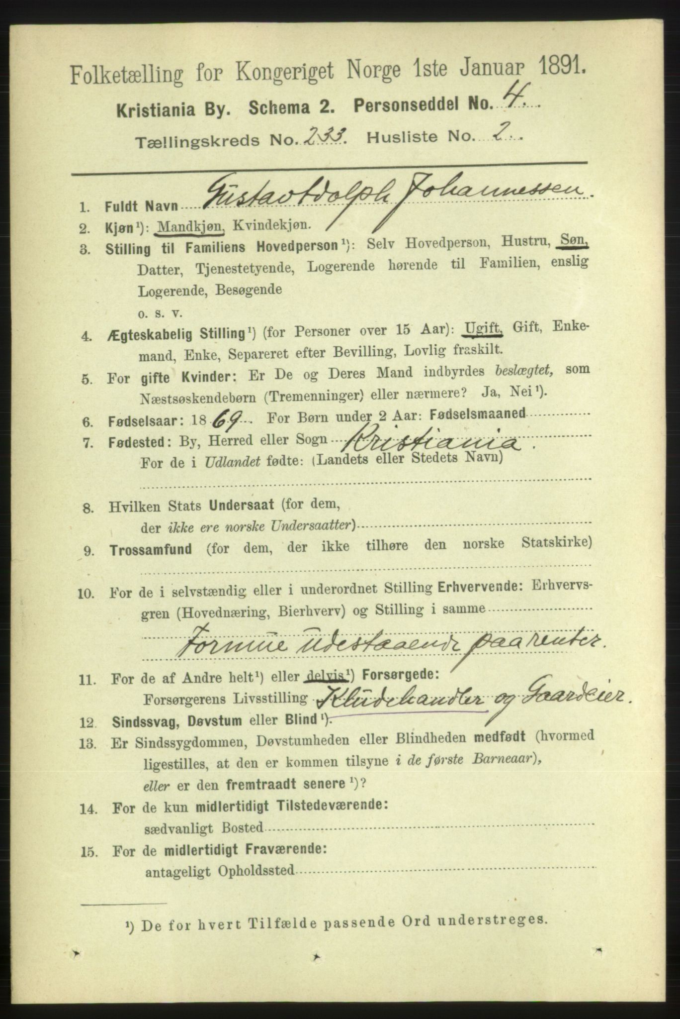 RA, 1891 census for 0301 Kristiania, 1891, p. 143067