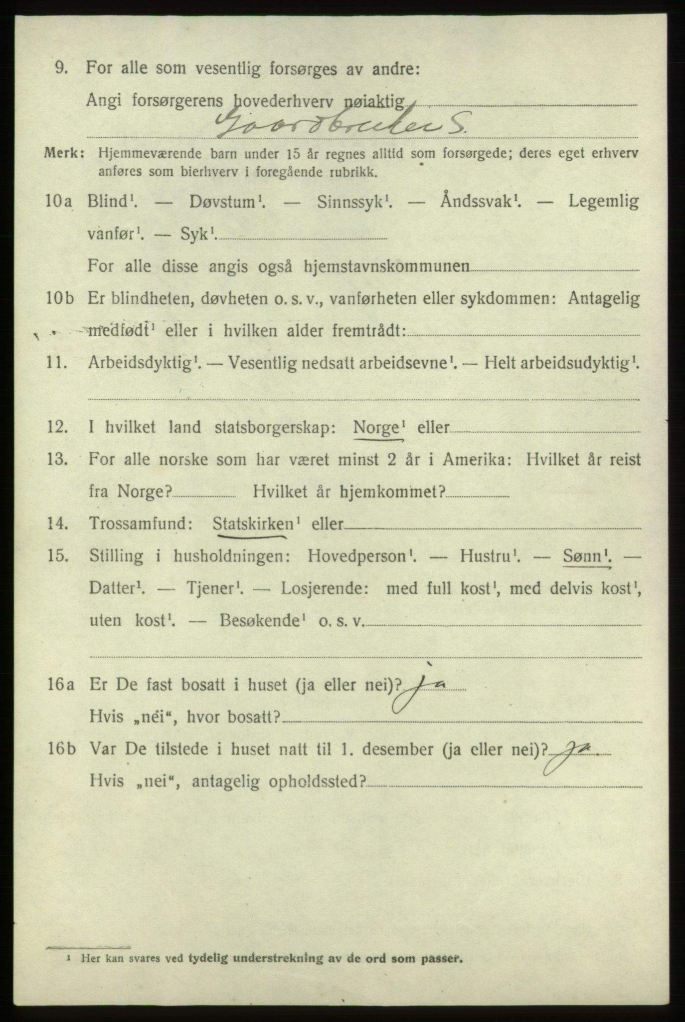 SAB, 1920 census for Fitjar, 1920, p. 5065