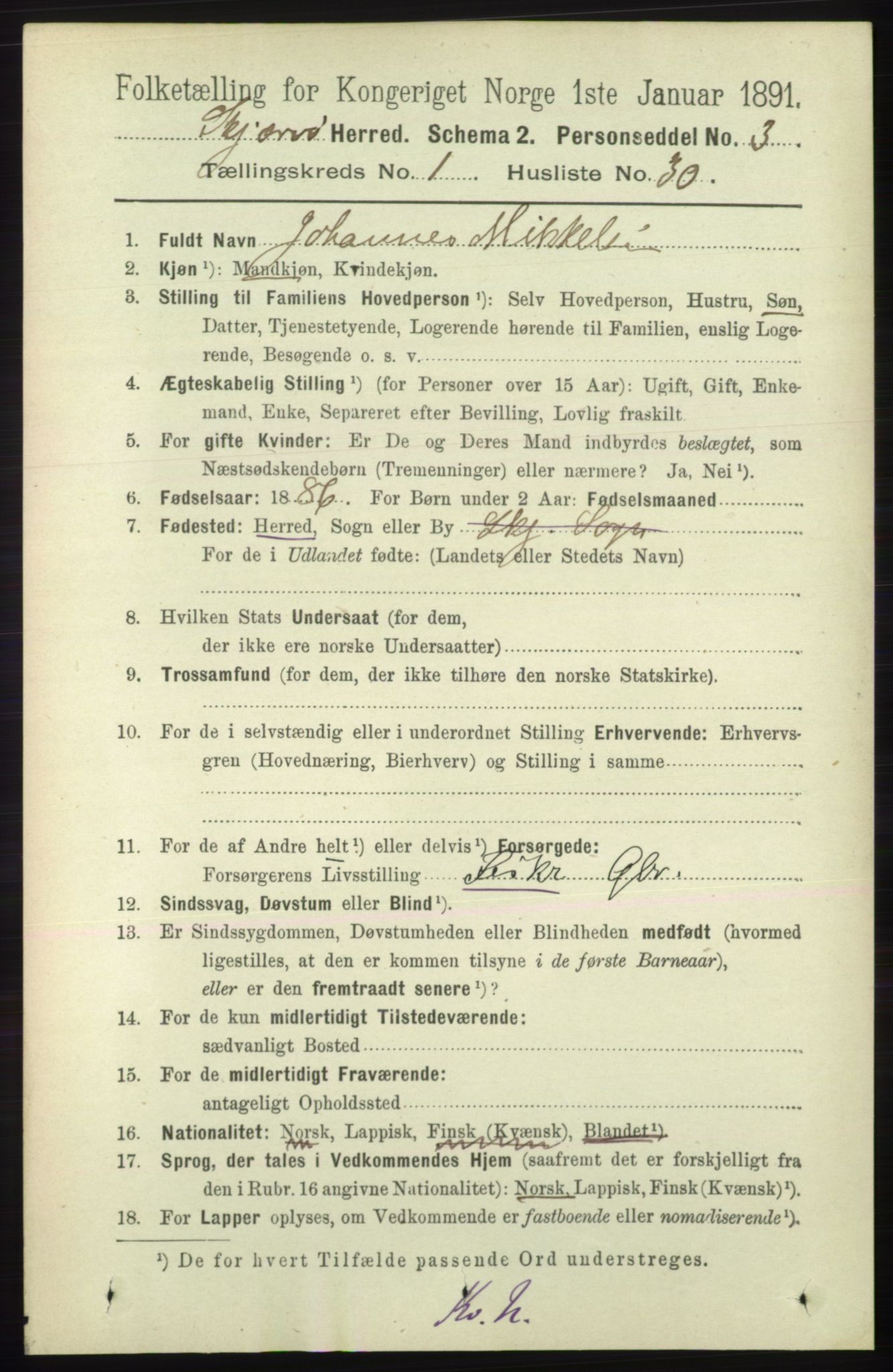 RA, 1891 census for 1941 Skjervøy, 1891, p. 355