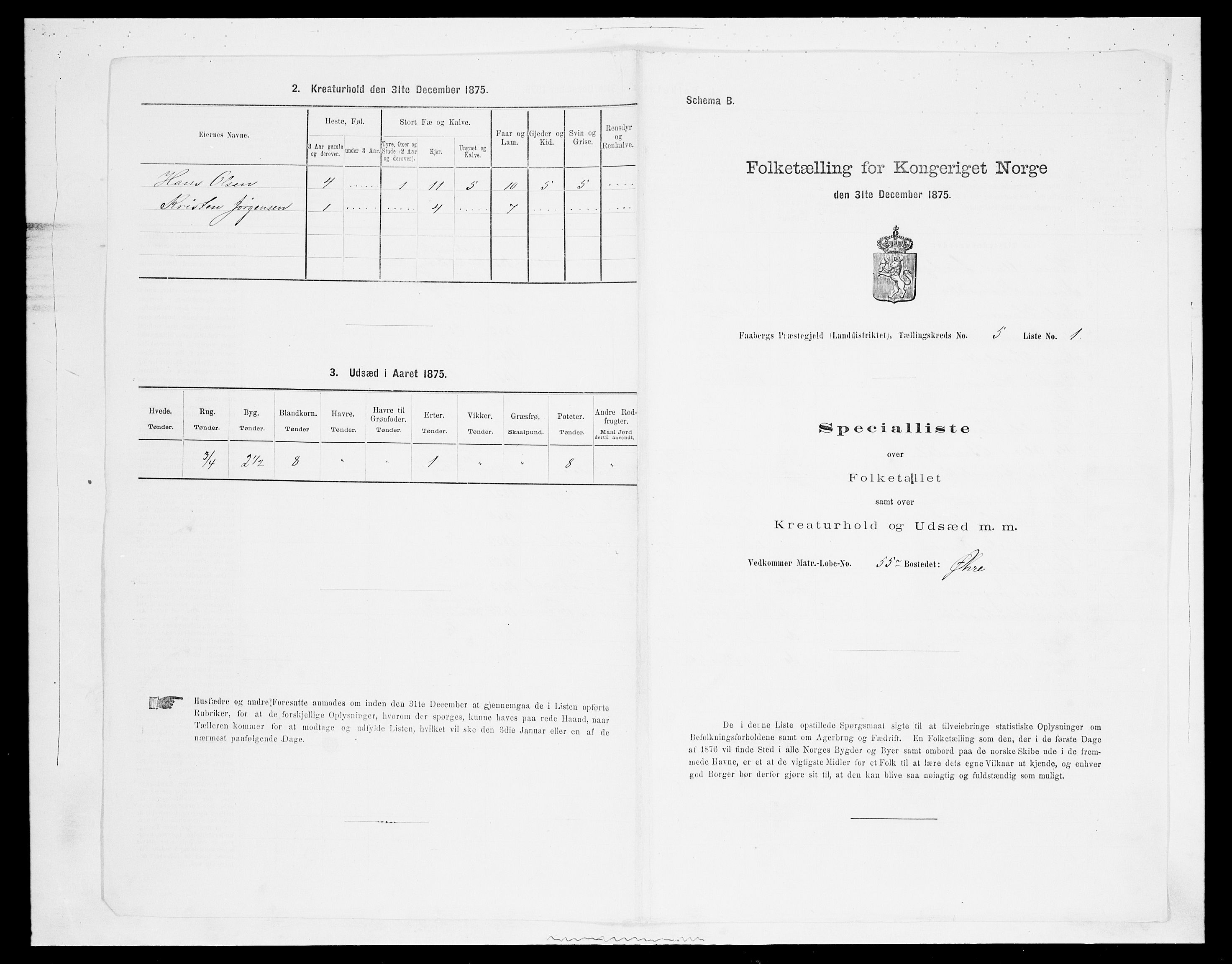 SAH, 1875 census for 0524L Fåberg/Fåberg og Lillehammer, 1875, p. 581