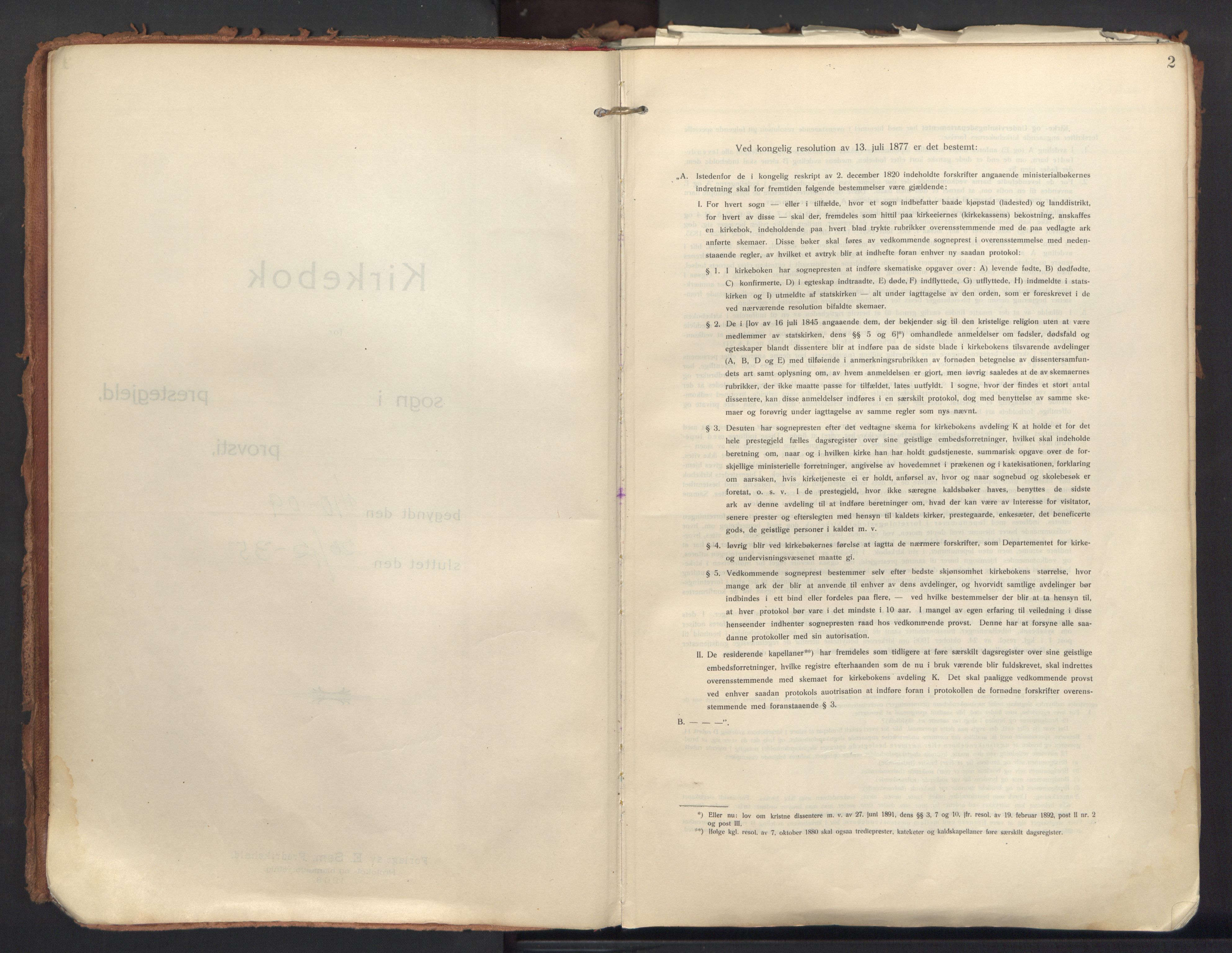 Fagerborg prestekontor Kirkebøker, AV/SAO-A-10844/F/Fa/L0005: Parish register (official) no. 5, 1909-1935, p. 2