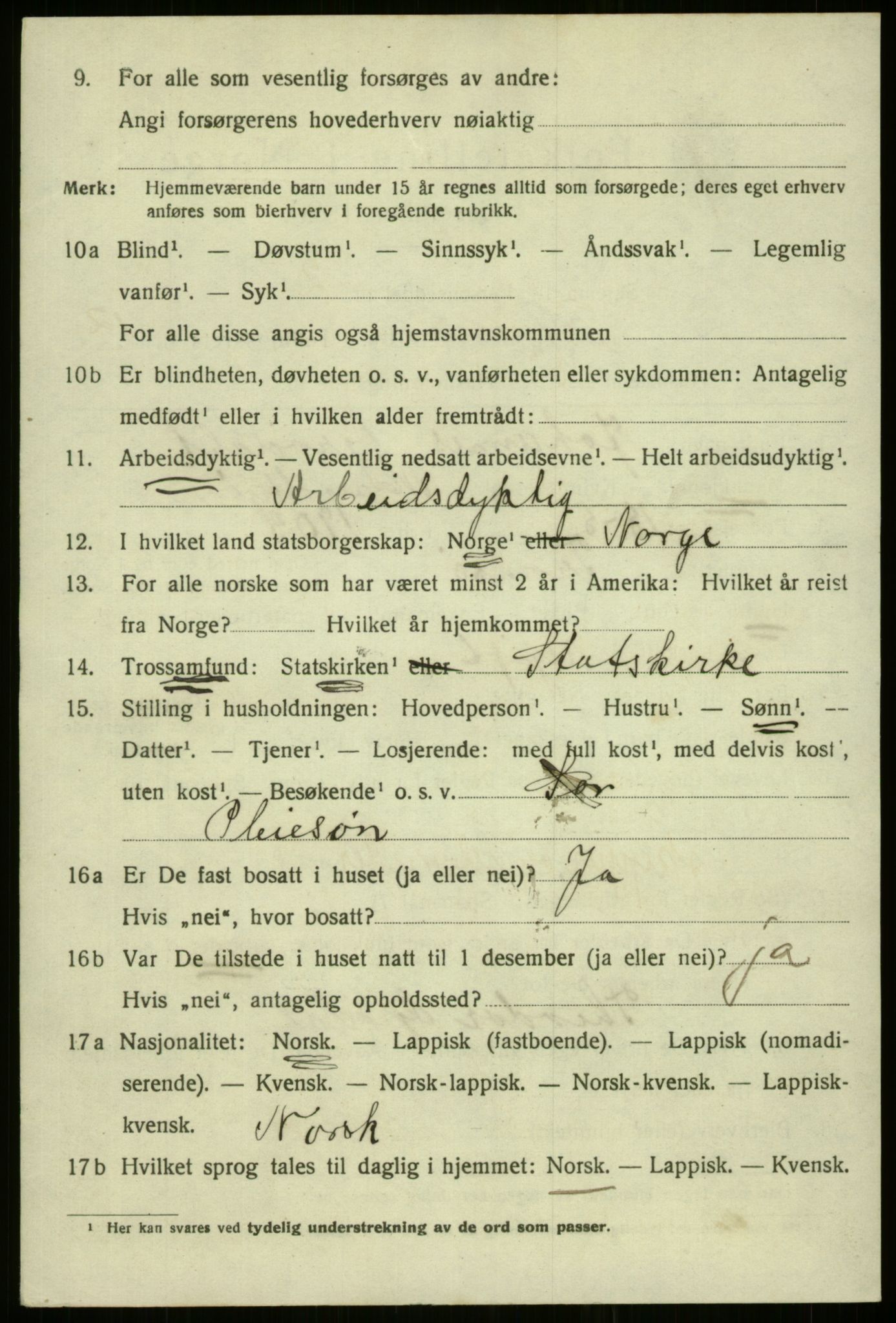 SATØ, 1920 census for Tromsø, 1920, p. 24813