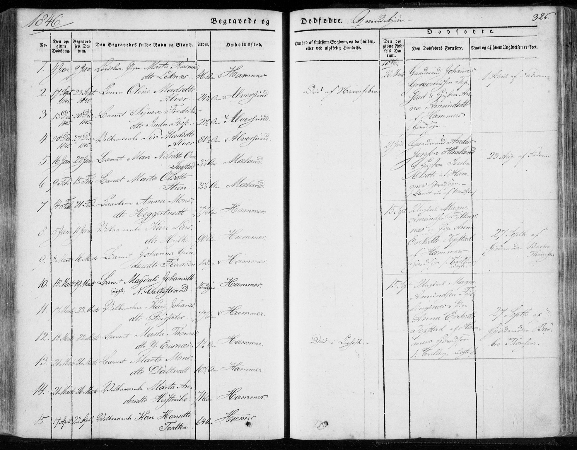 Hamre sokneprestembete, SAB/A-75501/H/Ha/Haa/Haaa/L0013: Parish register (official) no. A 13, 1846-1857, p. 326