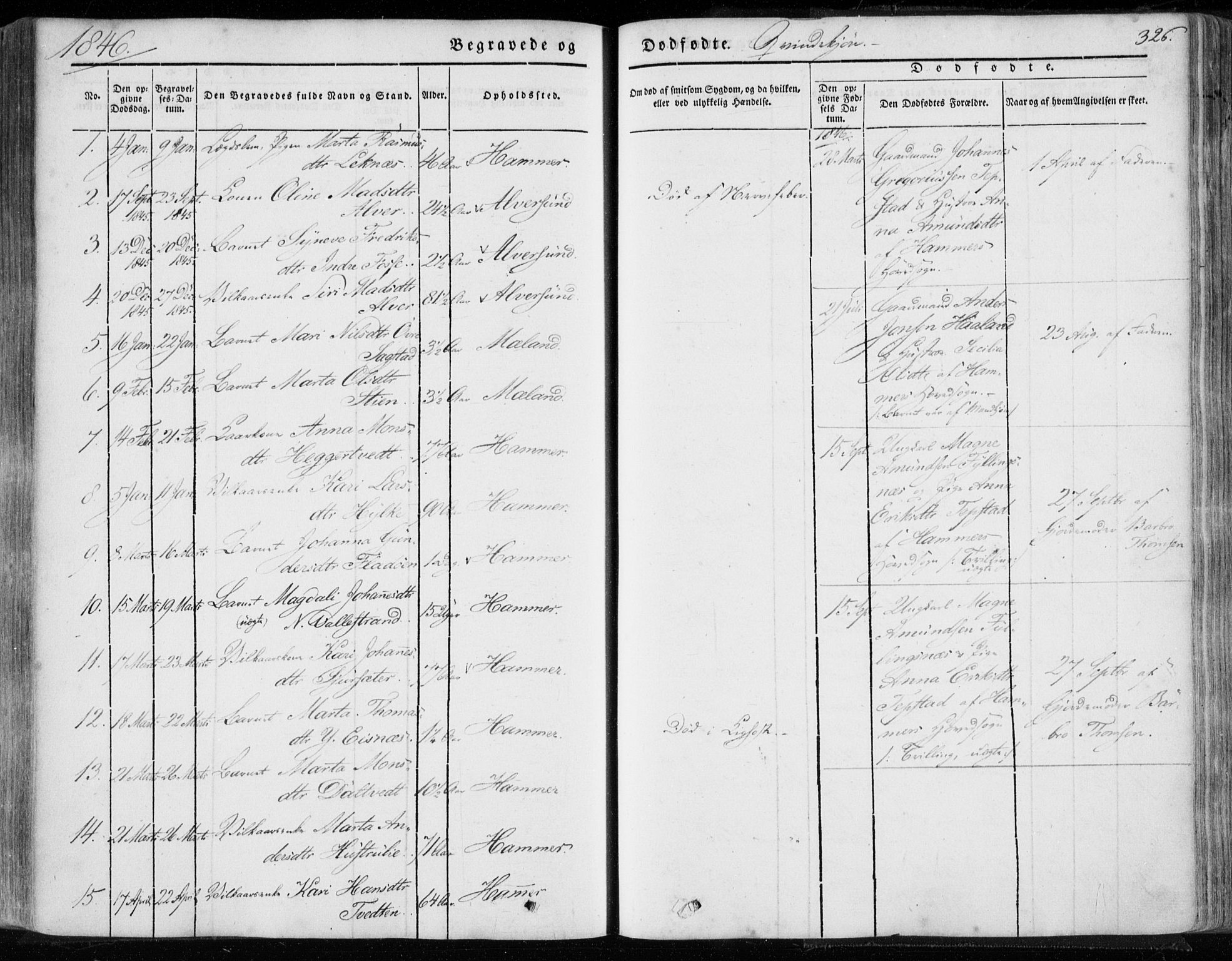 Hamre sokneprestembete, AV/SAB-A-75501/H/Ha/Haa/Haaa/L0013: Parish register (official) no. A 13, 1846-1857, p. 326