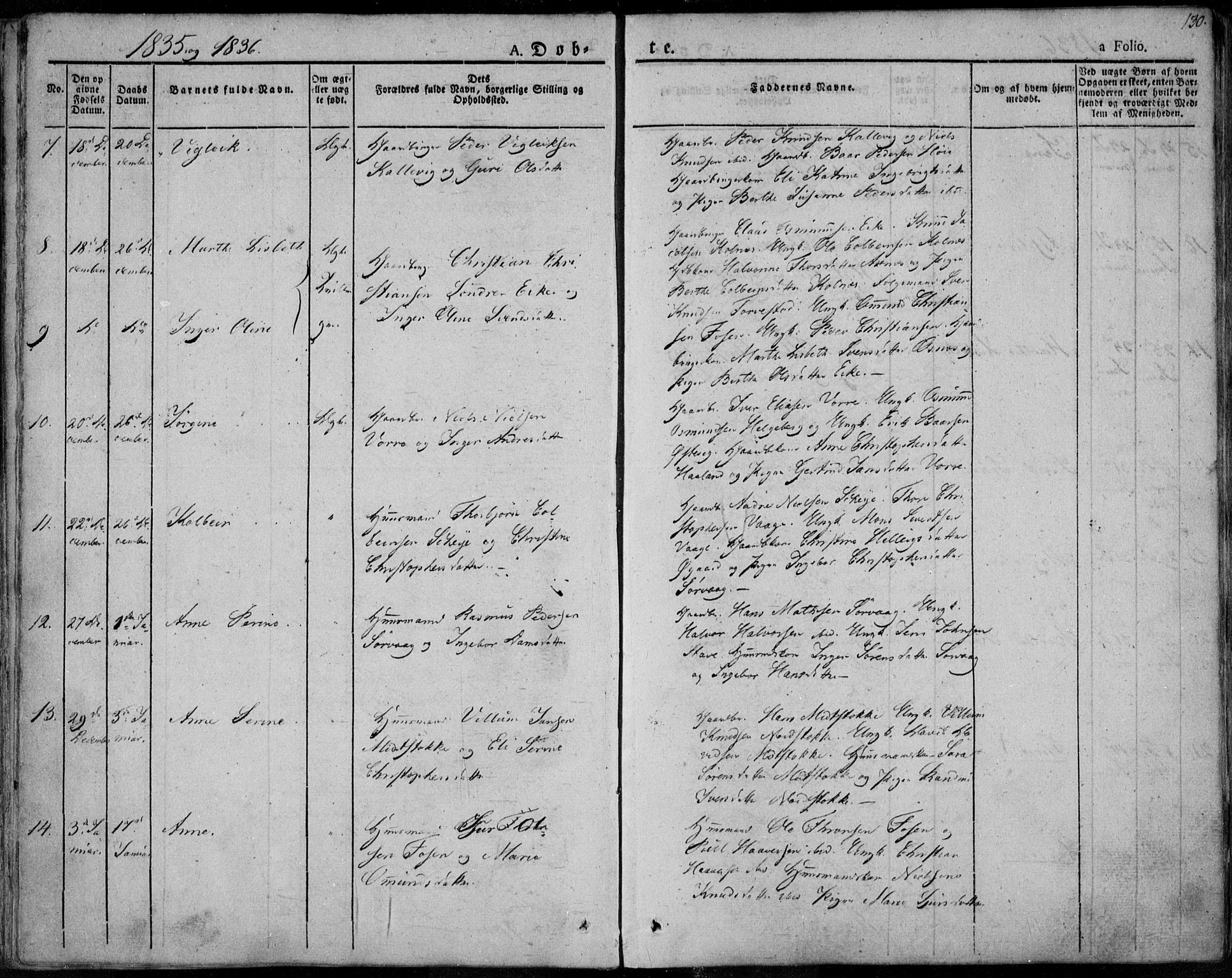Avaldsnes sokneprestkontor, SAST/A -101851/H/Ha/Haa/L0005: Parish register (official) no. A 5.1, 1825-1841, p. 130