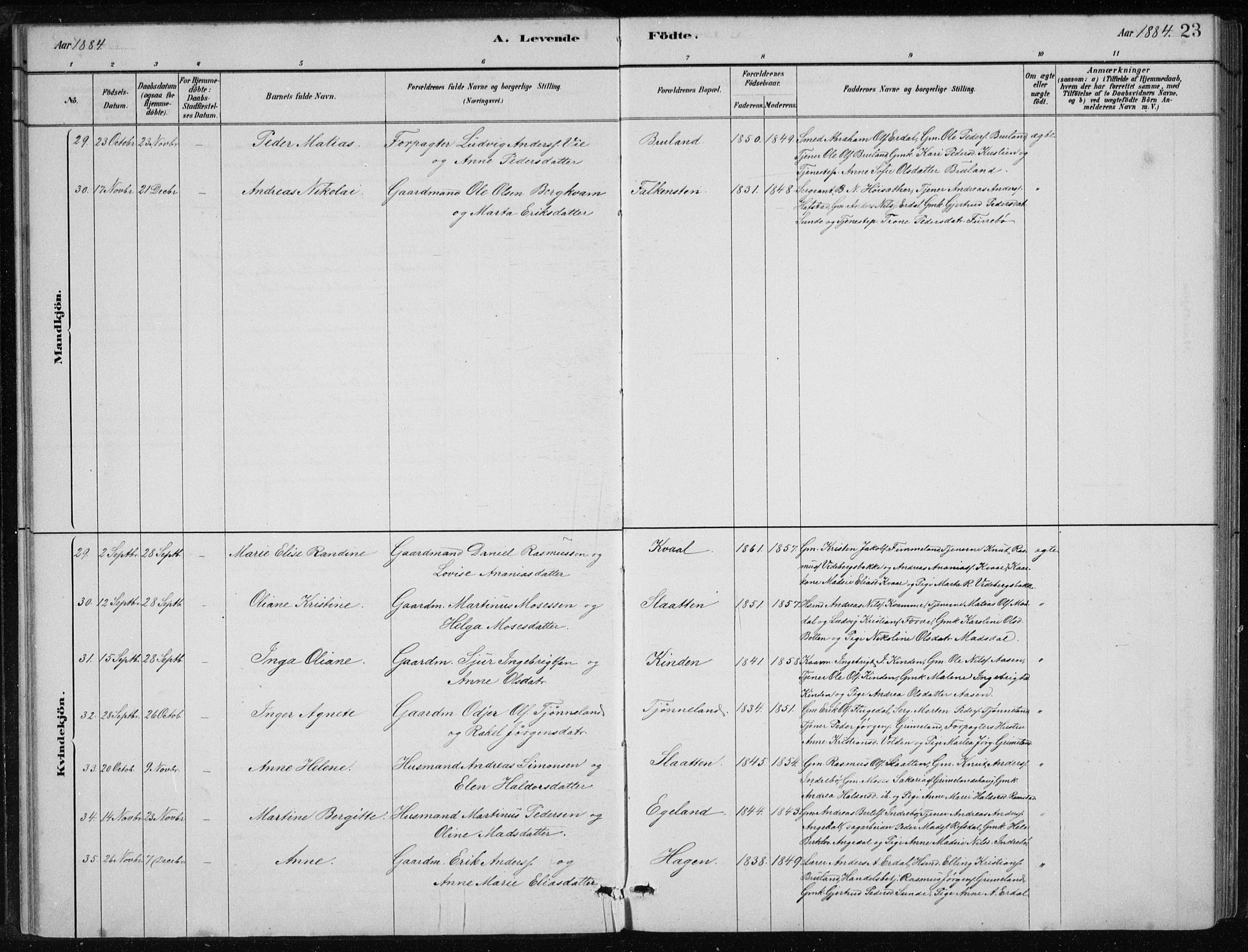 Førde sokneprestembete, AV/SAB-A-79901/H/Hab/Haba/L0002: Parish register (copy) no. A 2, 1881-1898, p. 23