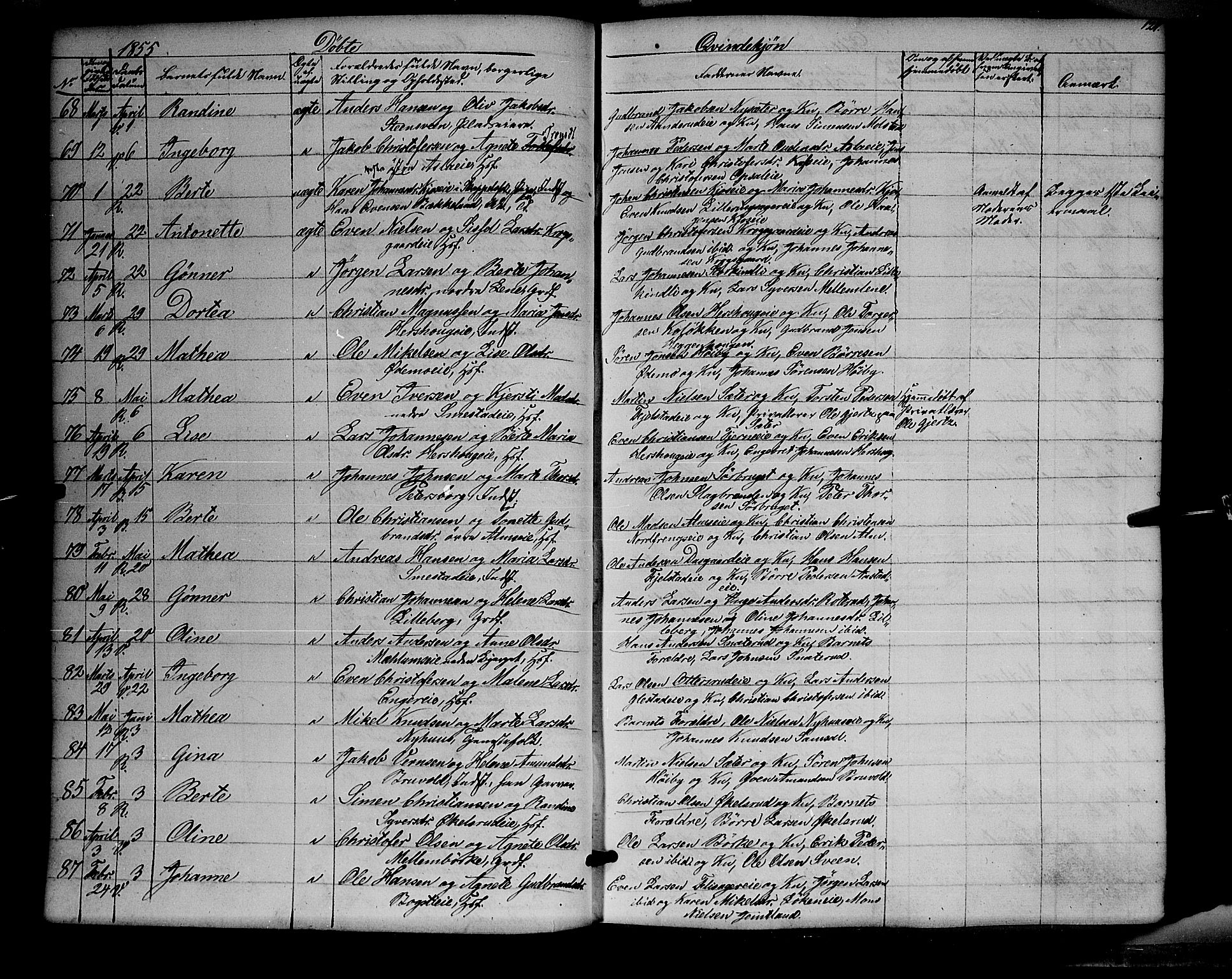 Ringsaker prestekontor, AV/SAH-PREST-014/K/Ka/L0009: Parish register (official) no. 9, 1850-1860, p. 127