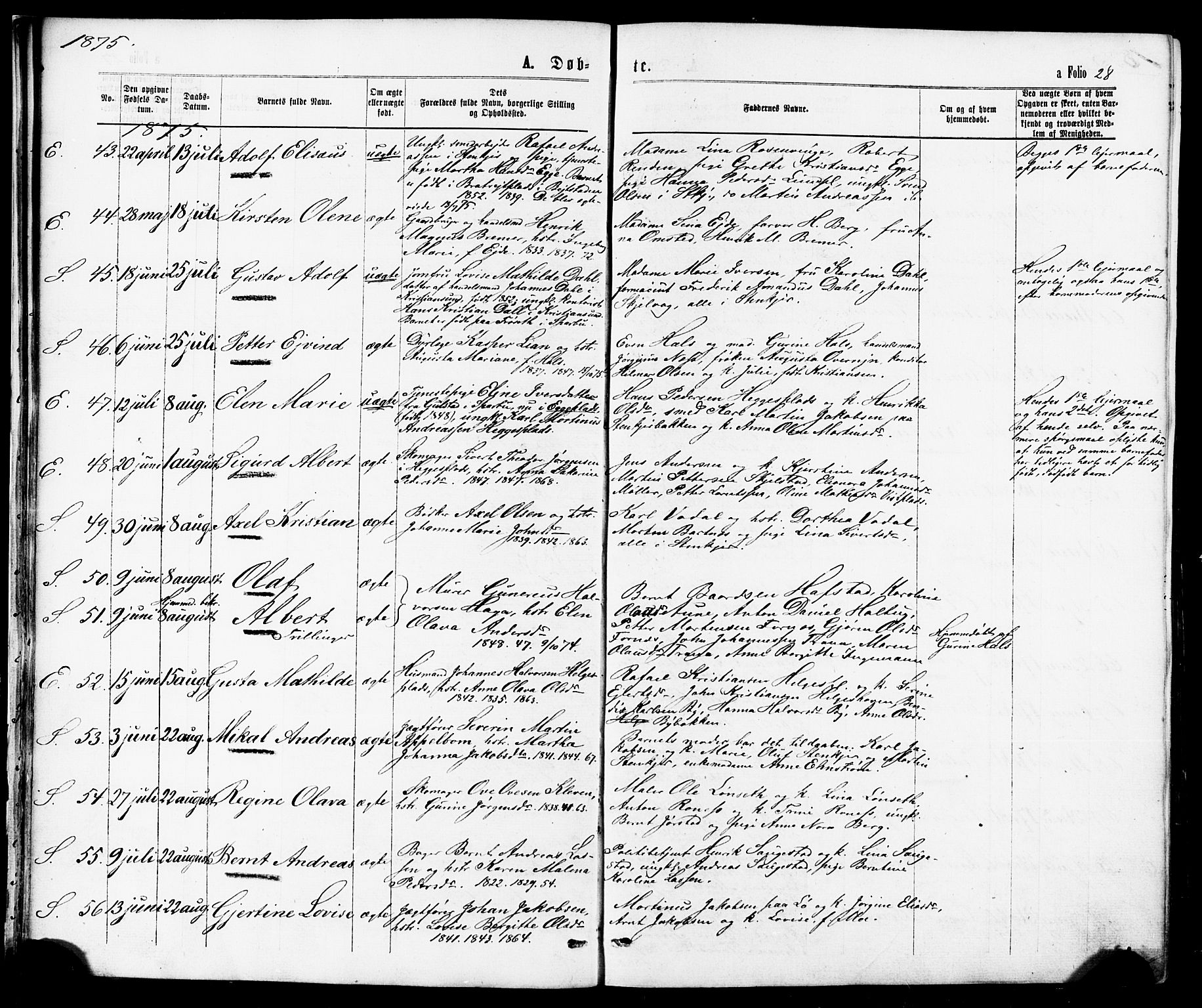 Ministerialprotokoller, klokkerbøker og fødselsregistre - Nord-Trøndelag, AV/SAT-A-1458/739/L0370: Parish register (official) no. 739A02, 1868-1881, p. 28