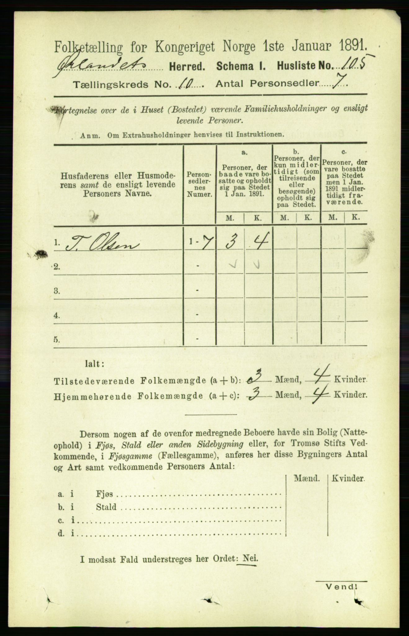 RA, 1891 census for 1621 Ørland, 1891, p. 4207