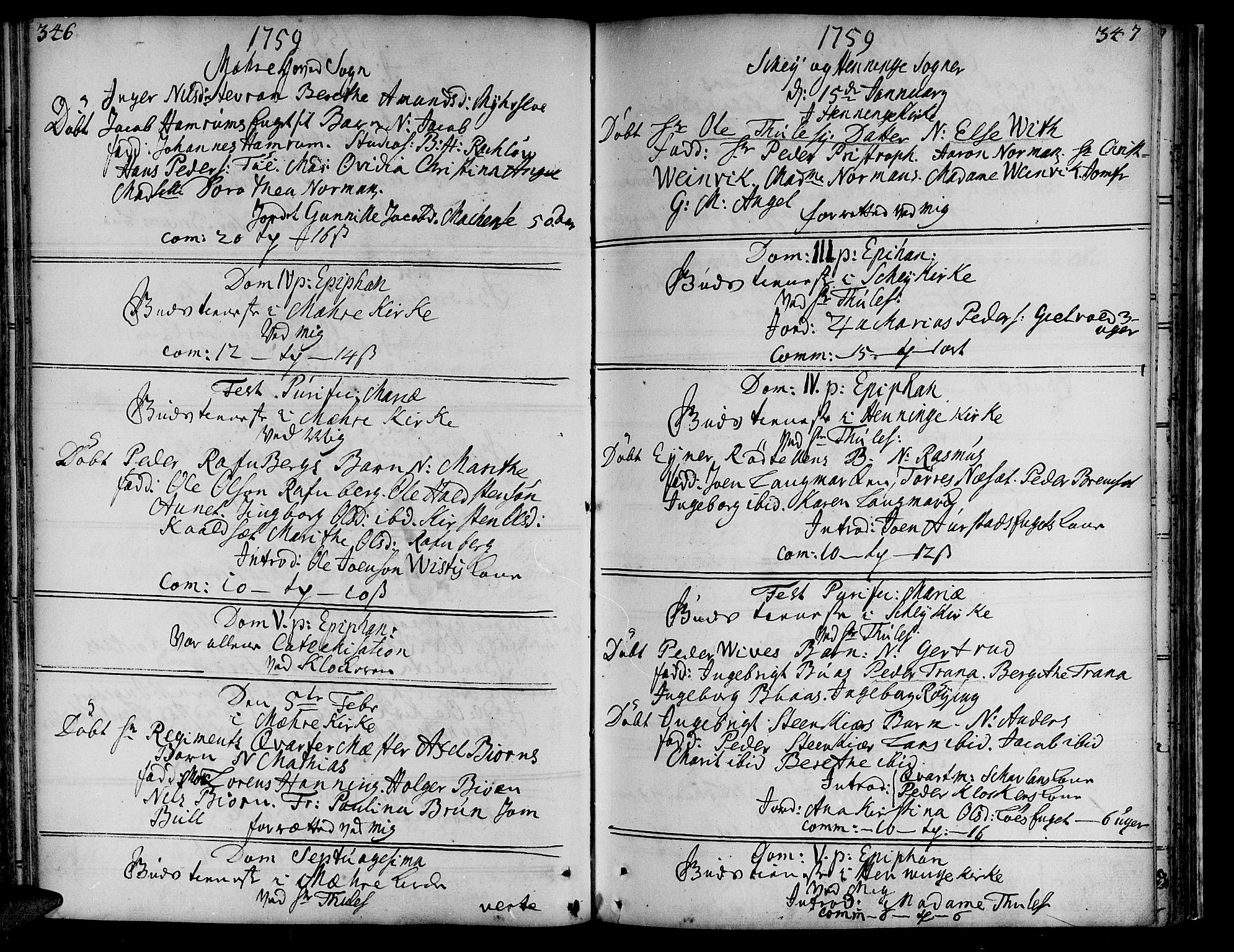Ministerialprotokoller, klokkerbøker og fødselsregistre - Nord-Trøndelag, SAT/A-1458/735/L0330: Parish register (official) no. 735A01, 1740-1766, p. 346-347