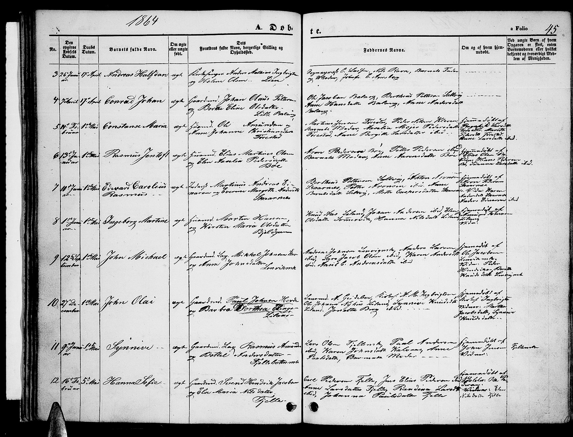 Ministerialprotokoller, klokkerbøker og fødselsregistre - Nordland, SAT/A-1459/863/L0912: Parish register (copy) no. 863C02, 1858-1876, p. 45