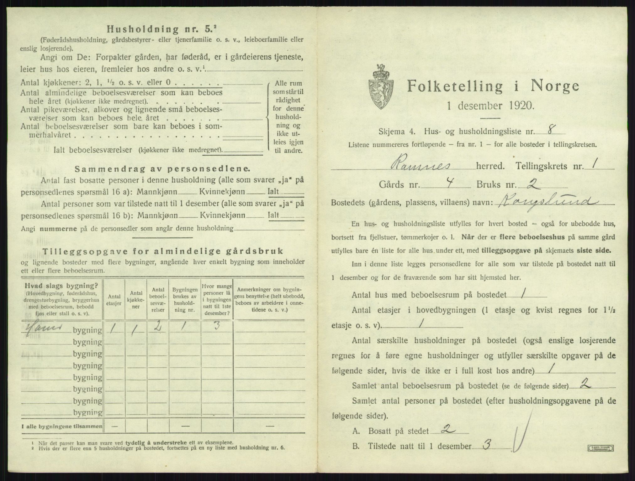 SAKO, 1920 census for Ramnes, 1920, p. 47
