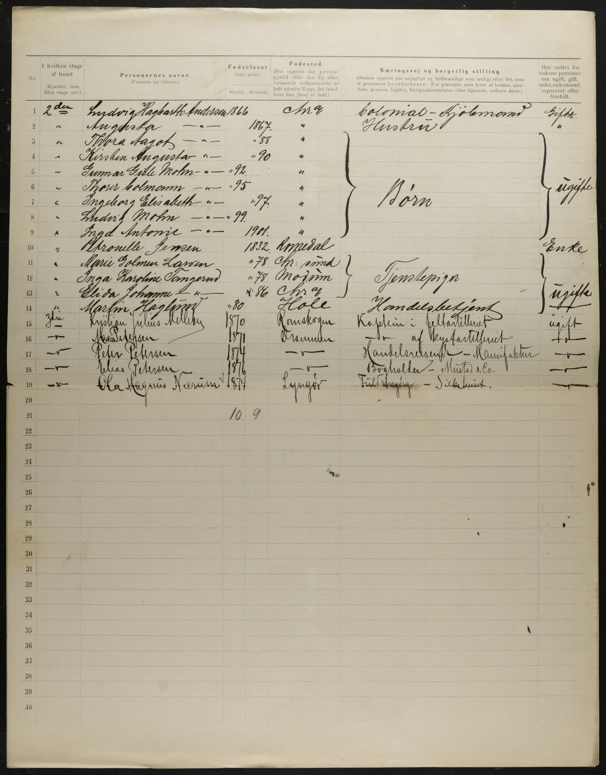 OBA, Municipal Census 1901 for Kristiania, 1901, p. 3013