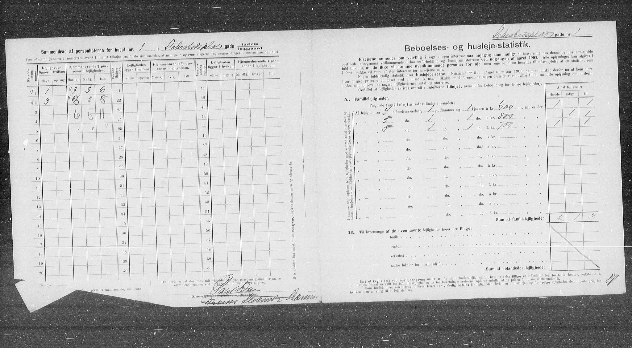 OBA, Municipal Census 1905 for Kristiania, 1905, p. 48698