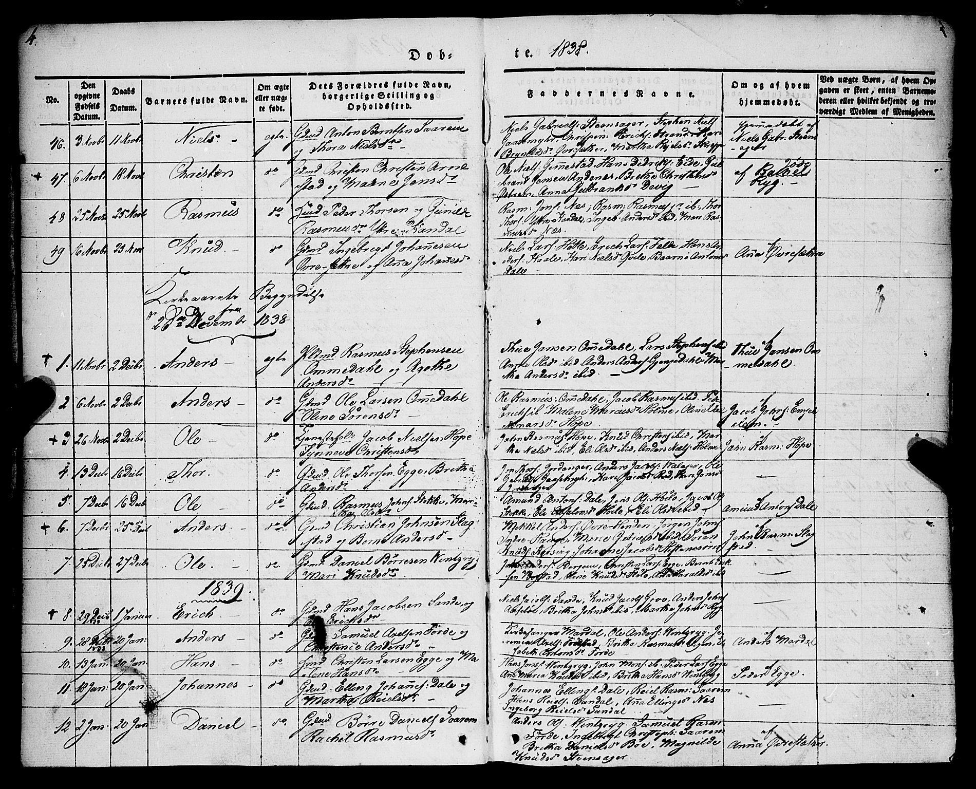 Gloppen sokneprestembete, SAB/A-80101/H/Haa/Haaa/L0008: Parish register (official) no. A 8, 1837-1855, p. 4