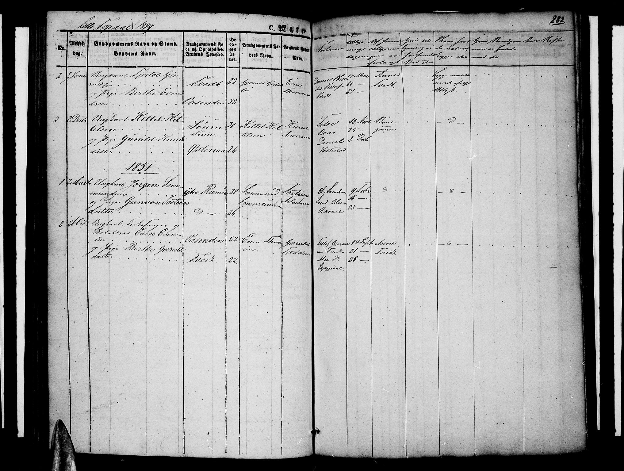 Åmli sokneprestkontor, AV/SAK-1111-0050/F/Fa/Fac/L0007: Parish register (official) no. A 7 /4, 1829-1851, p. 282