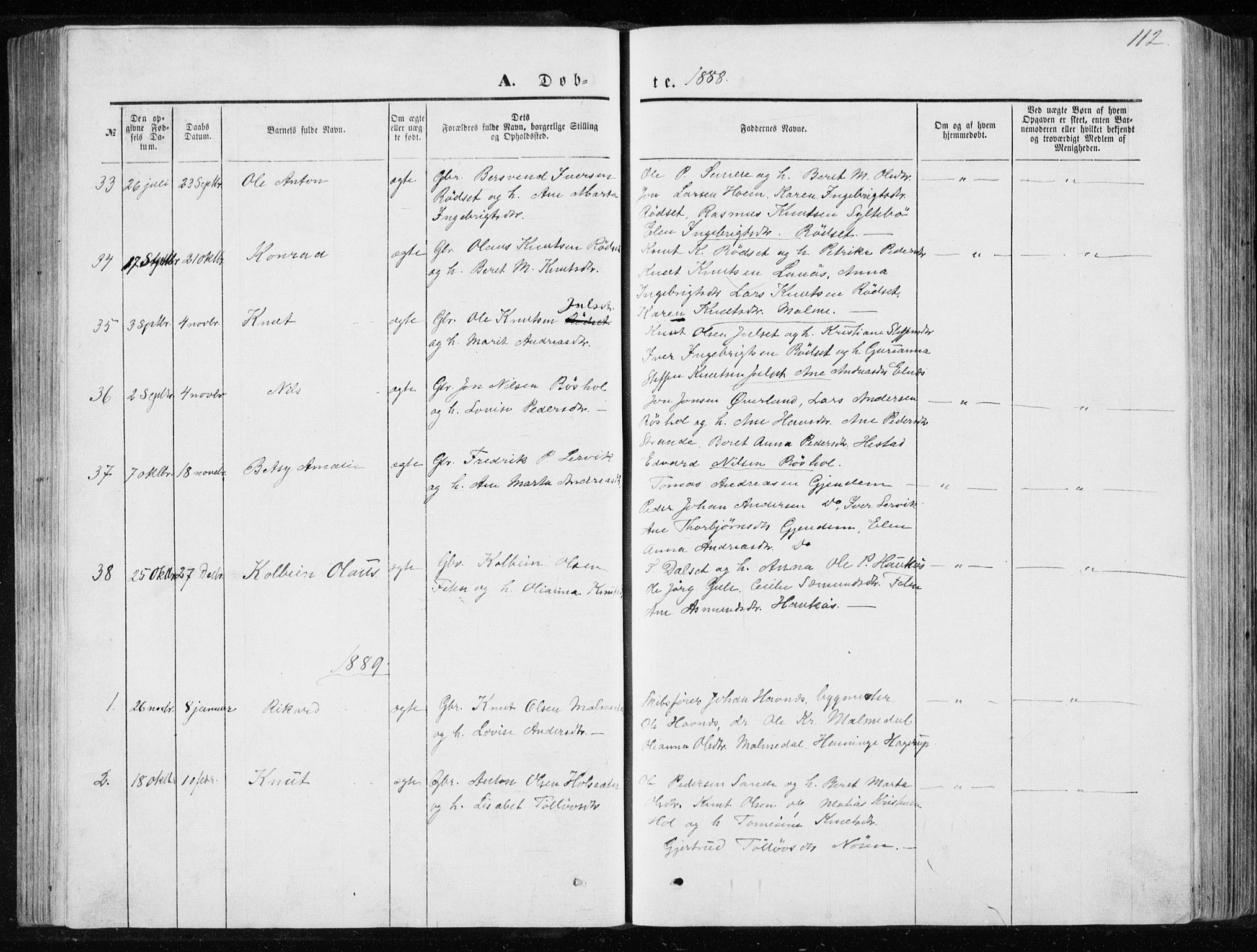 Ministerialprotokoller, klokkerbøker og fødselsregistre - Møre og Romsdal, SAT/A-1454/565/L0754: Parish register (copy) no. 565C03, 1870-1896, p. 112