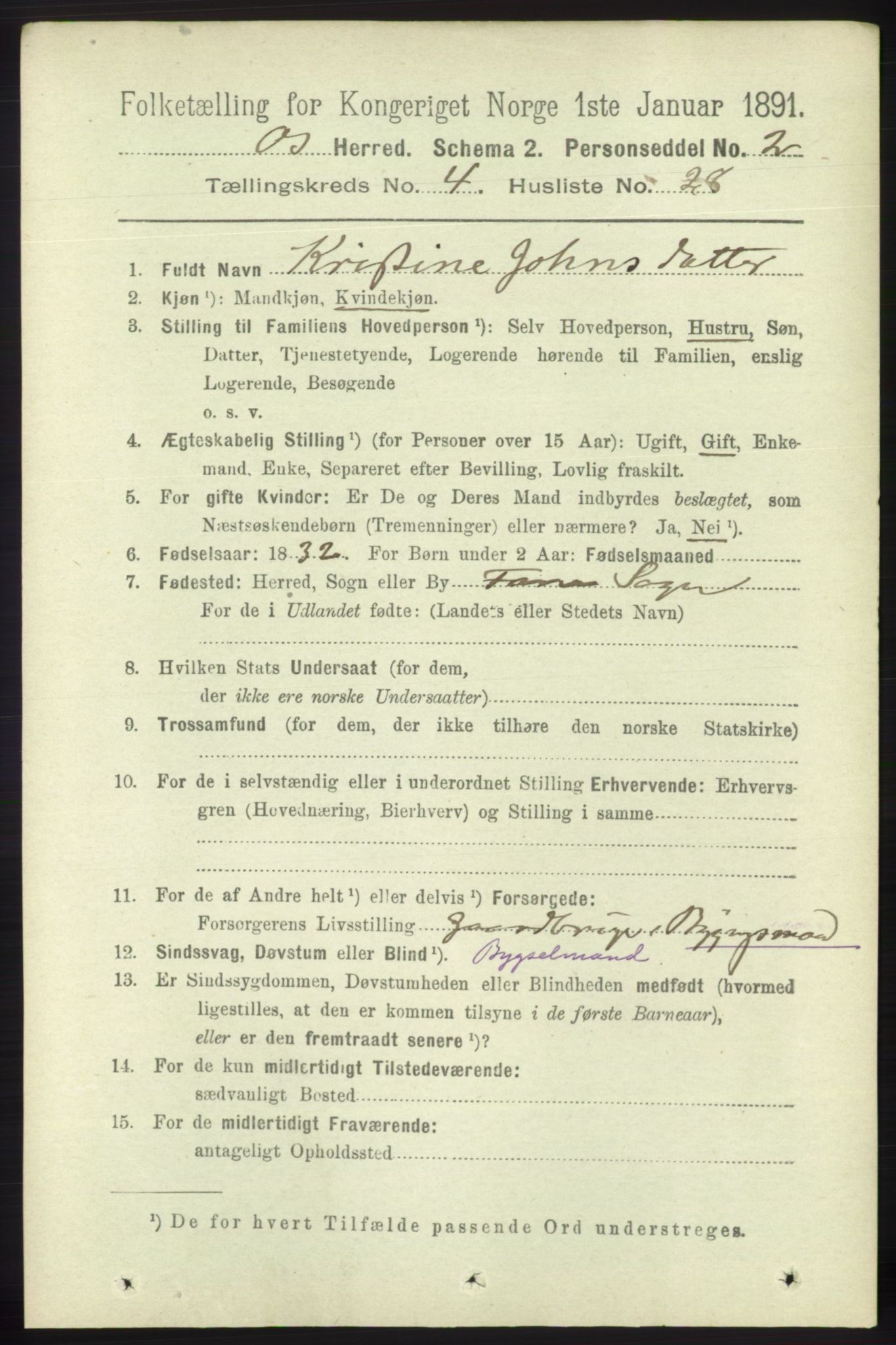 RA, 1891 census for 1243 Os, 1891, p. 1070