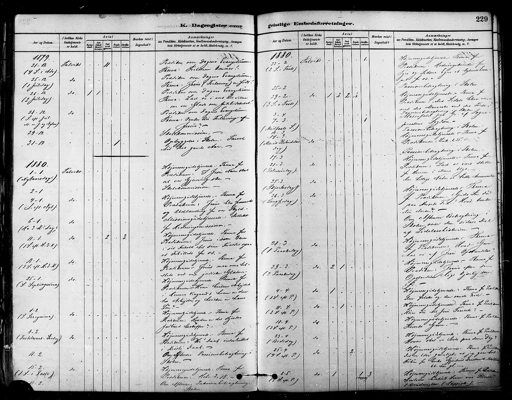 Talvik sokneprestkontor, SATØ/S-1337/H/Ha/L0012kirke: Parish register (official) no. 12, 1878-1886, p. 229