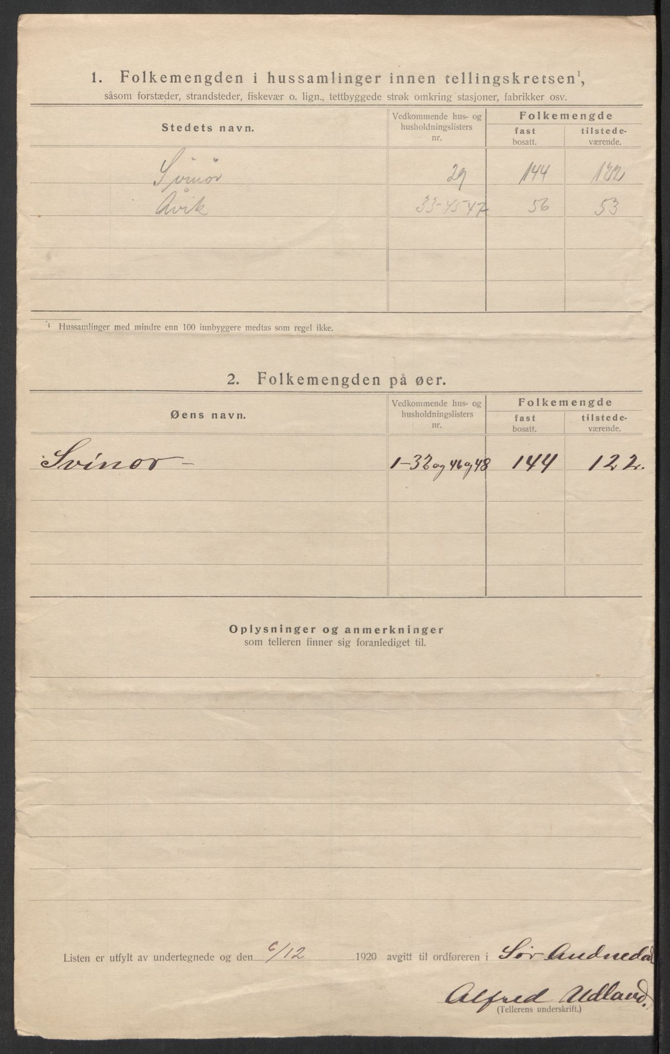 SAK, 1920 census for Sør-Audnedal, 1920, p. 48