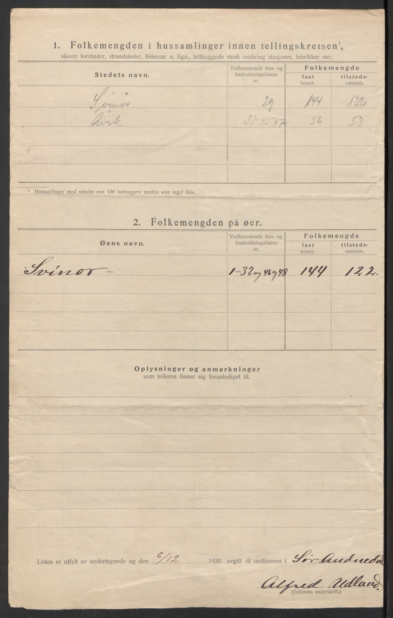 SAK, 1920 census for Sør-Audnedal, 1920, p. 48