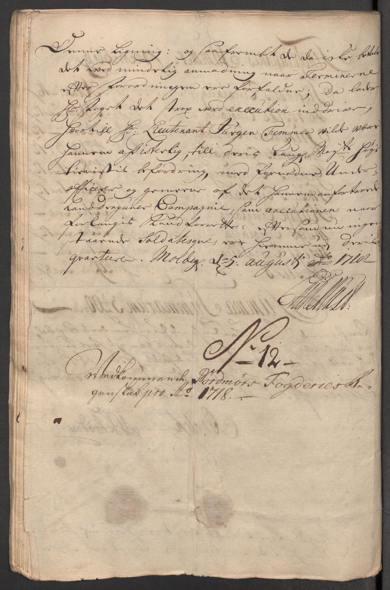 Rentekammeret inntil 1814, Reviderte regnskaper, Fogderegnskap, AV/RA-EA-4092/R56/L3751: Fogderegnskap Nordmøre, 1718, p. 149