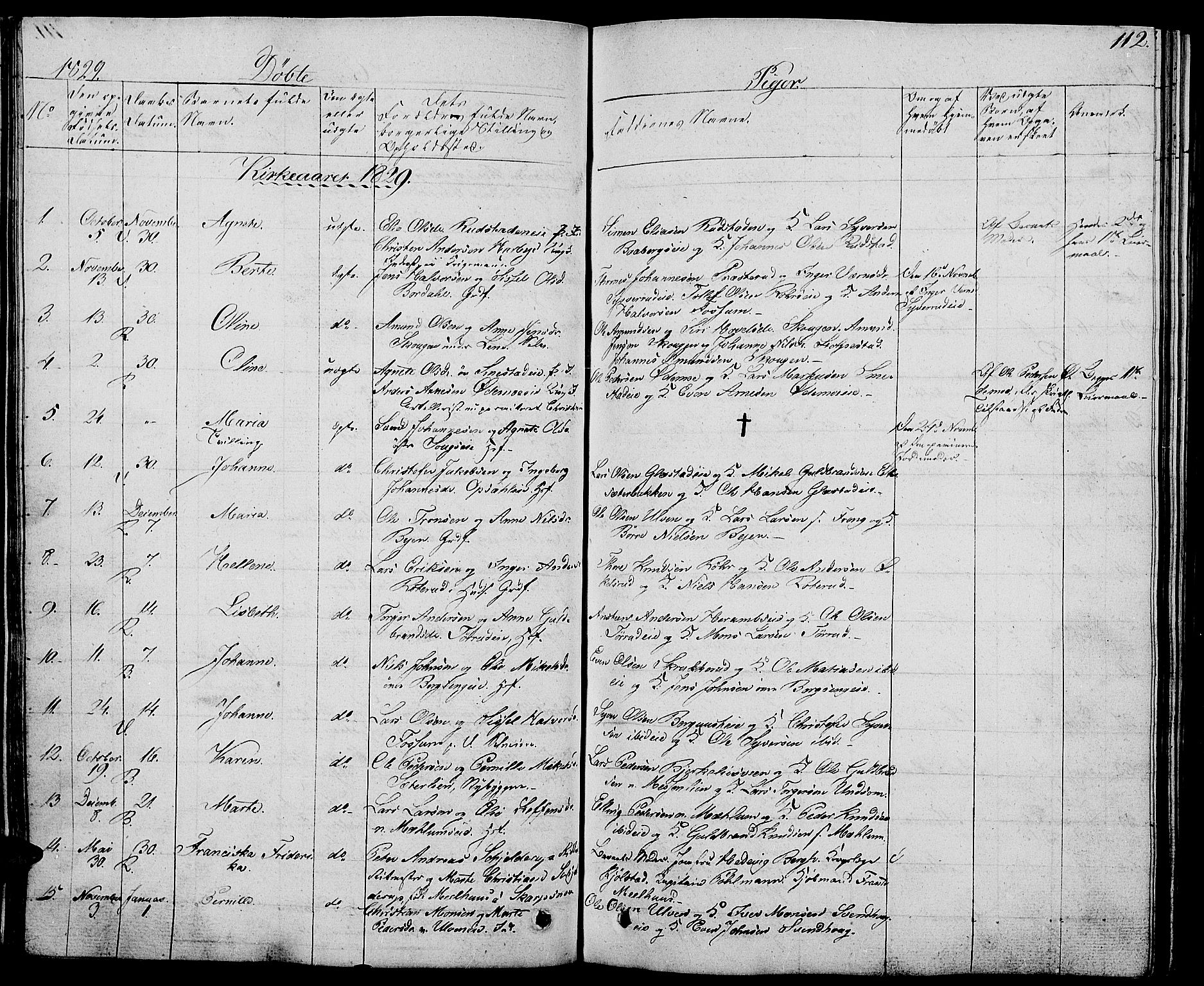 Ringsaker prestekontor, AV/SAH-PREST-014/L/La/L0004: Parish register (copy) no. 4, 1827-1838, p. 112