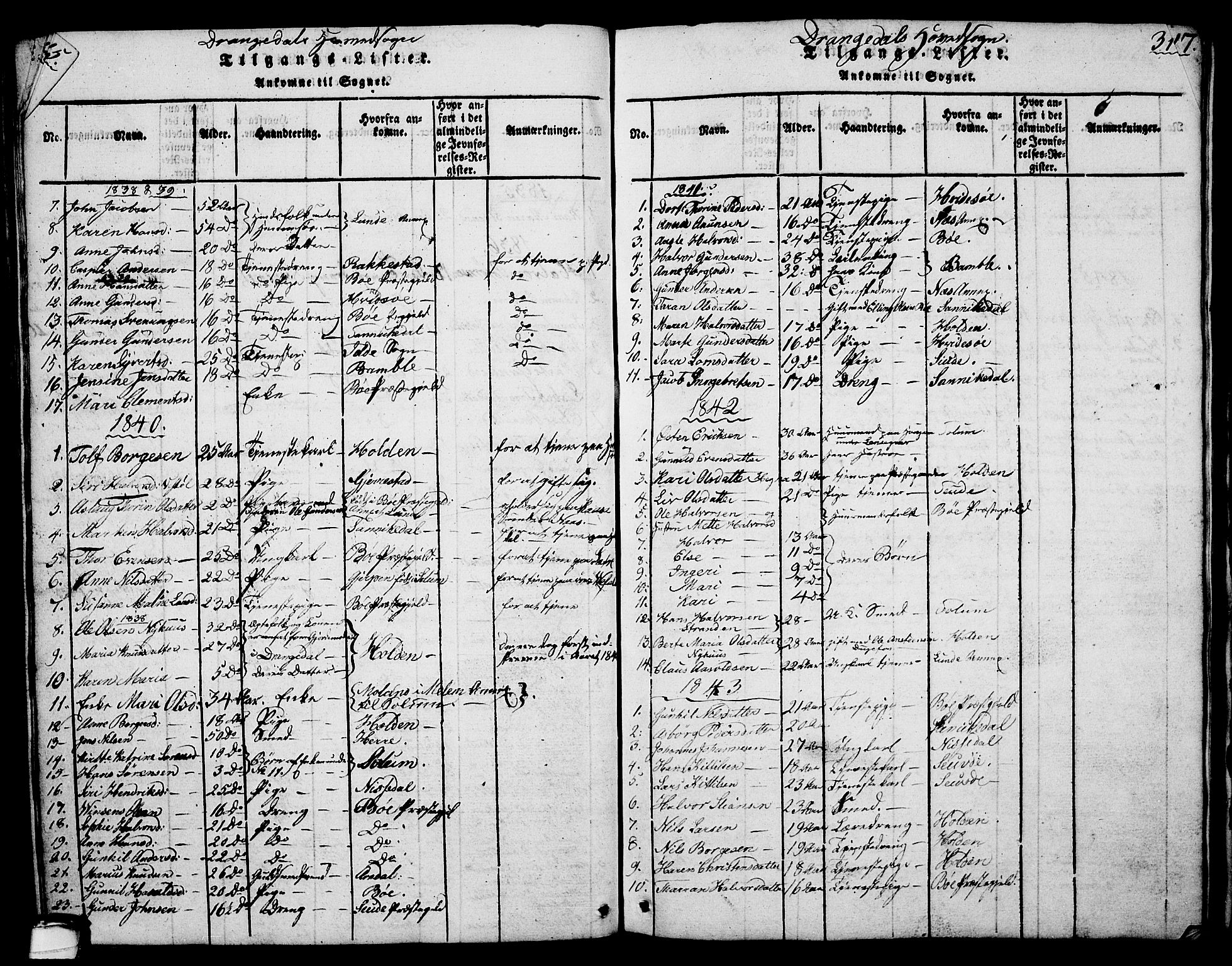 Drangedal kirkebøker, SAKO/A-258/G/Ga/L0001: Parish register (copy) no. I 1 /1, 1814-1856, p. 316