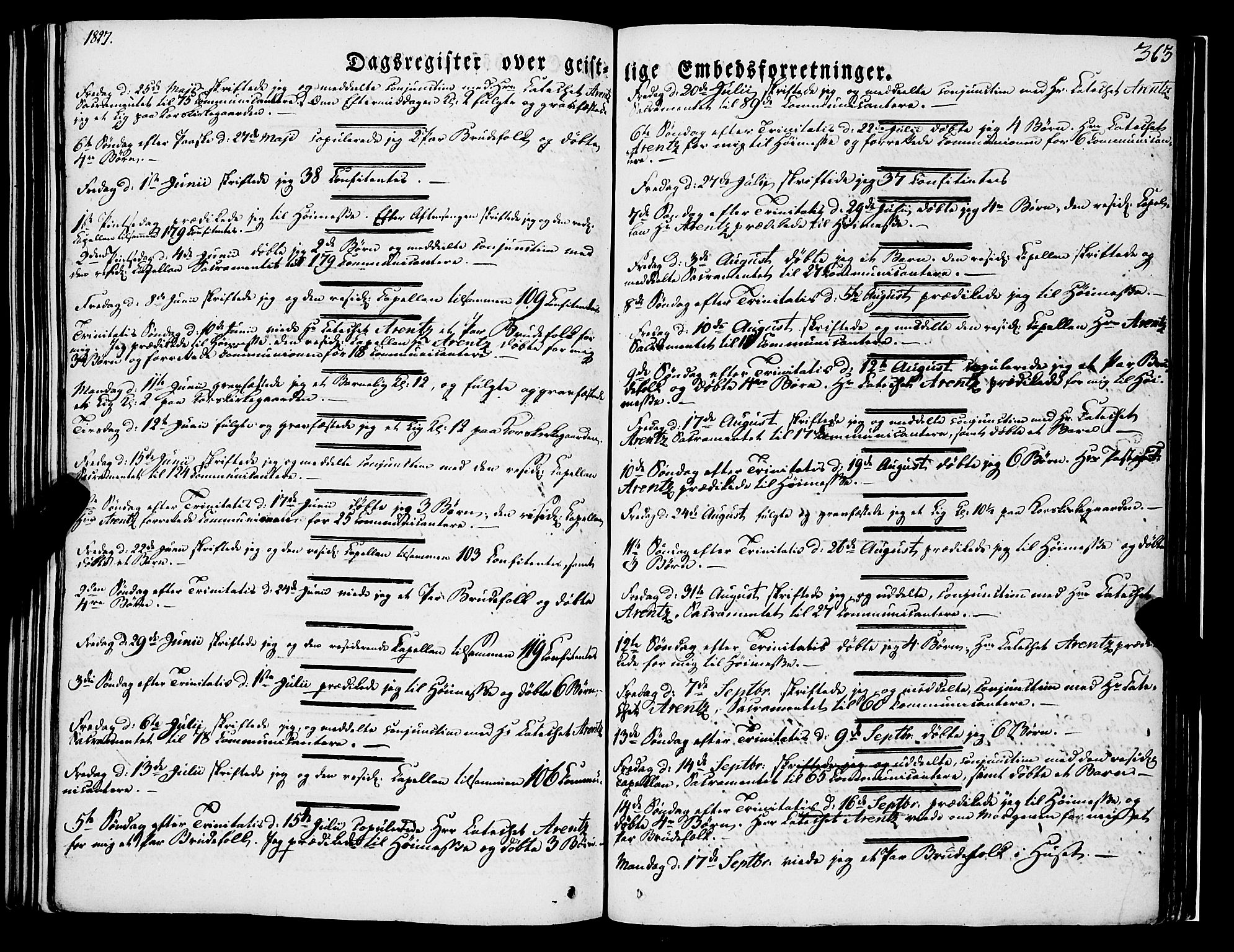 Korskirken sokneprestembete, SAB/A-76101/H/Haa/L0050: Parish register (official) no. F 1, 1821-1869, p. 363