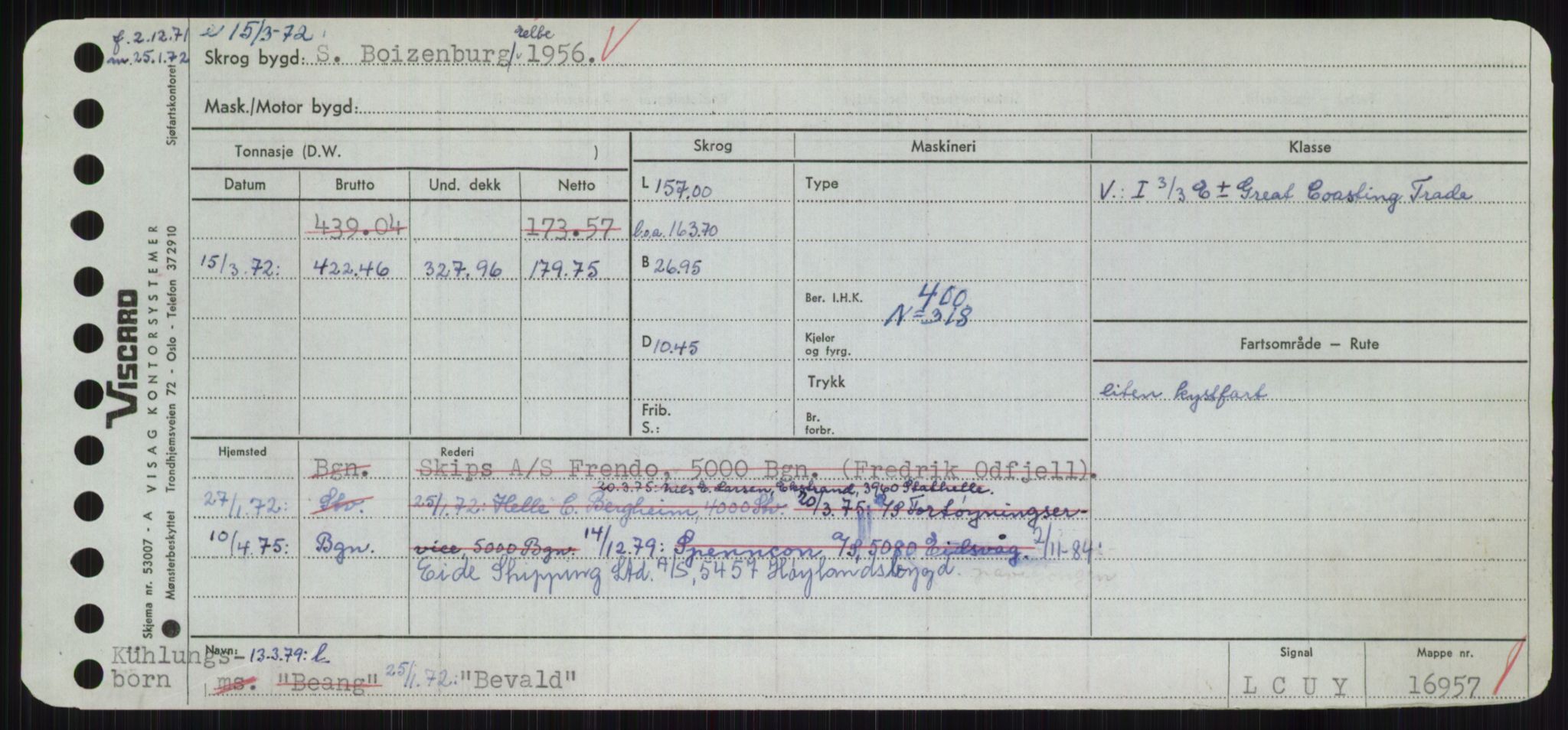 Sjøfartsdirektoratet med forløpere, Skipsmålingen, RA/S-1627/H/Hc/L0001: Lektere, A-Y, p. 49