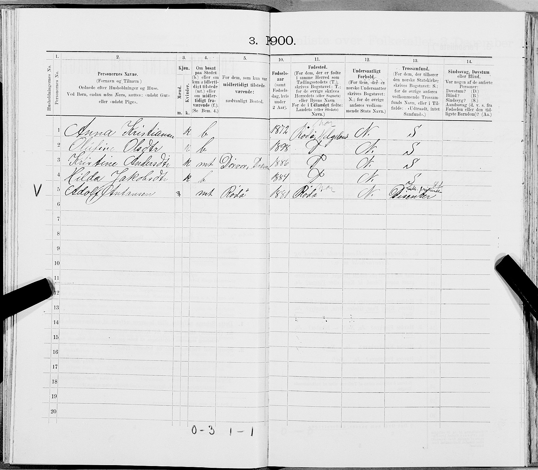 SAT, 1900 census for Træna, 1900, p. 44