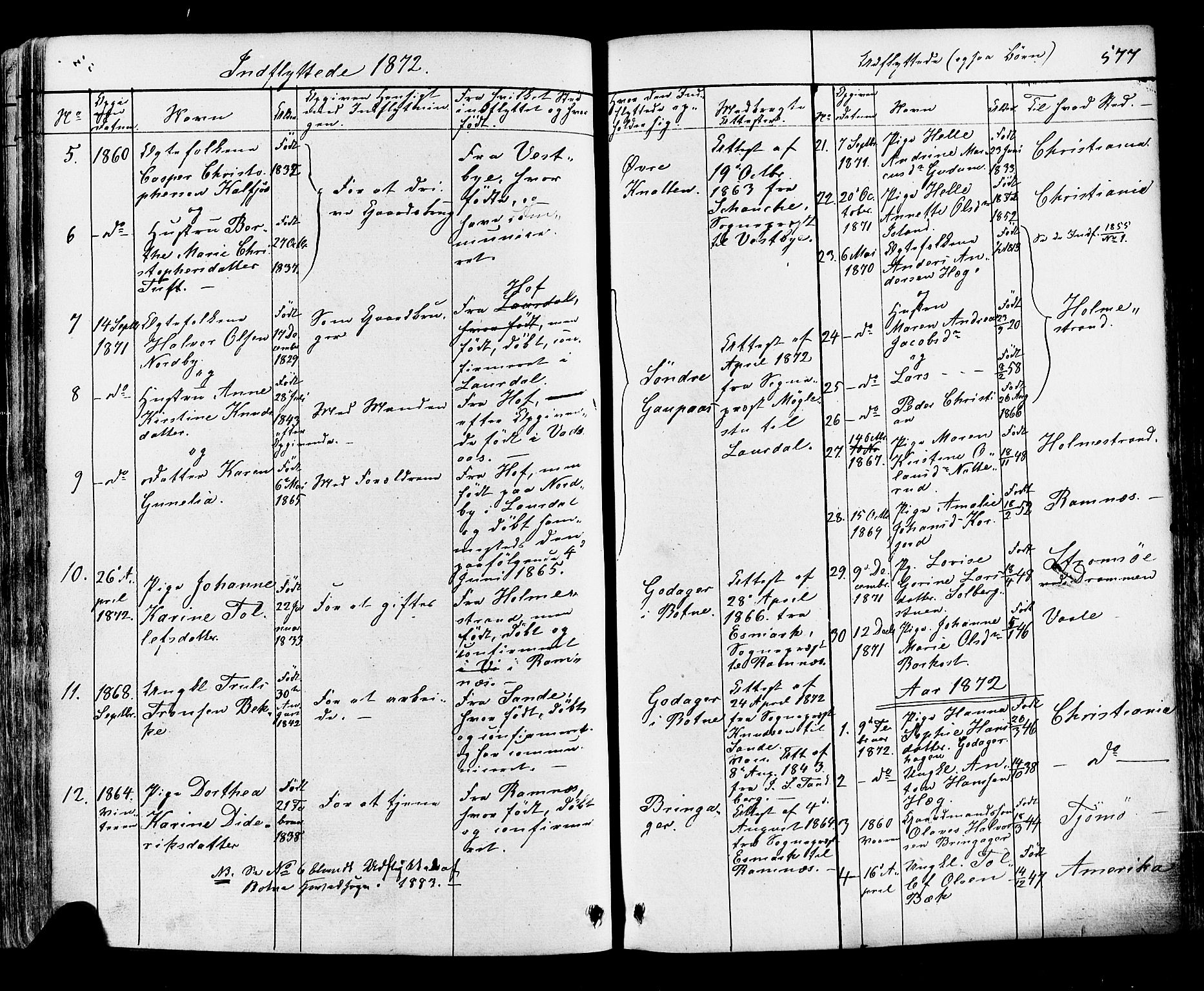 Botne kirkebøker, AV/SAKO-A-340/F/Fa/L0006: Parish register (official) no. I 6, 1836-1877, p. 577