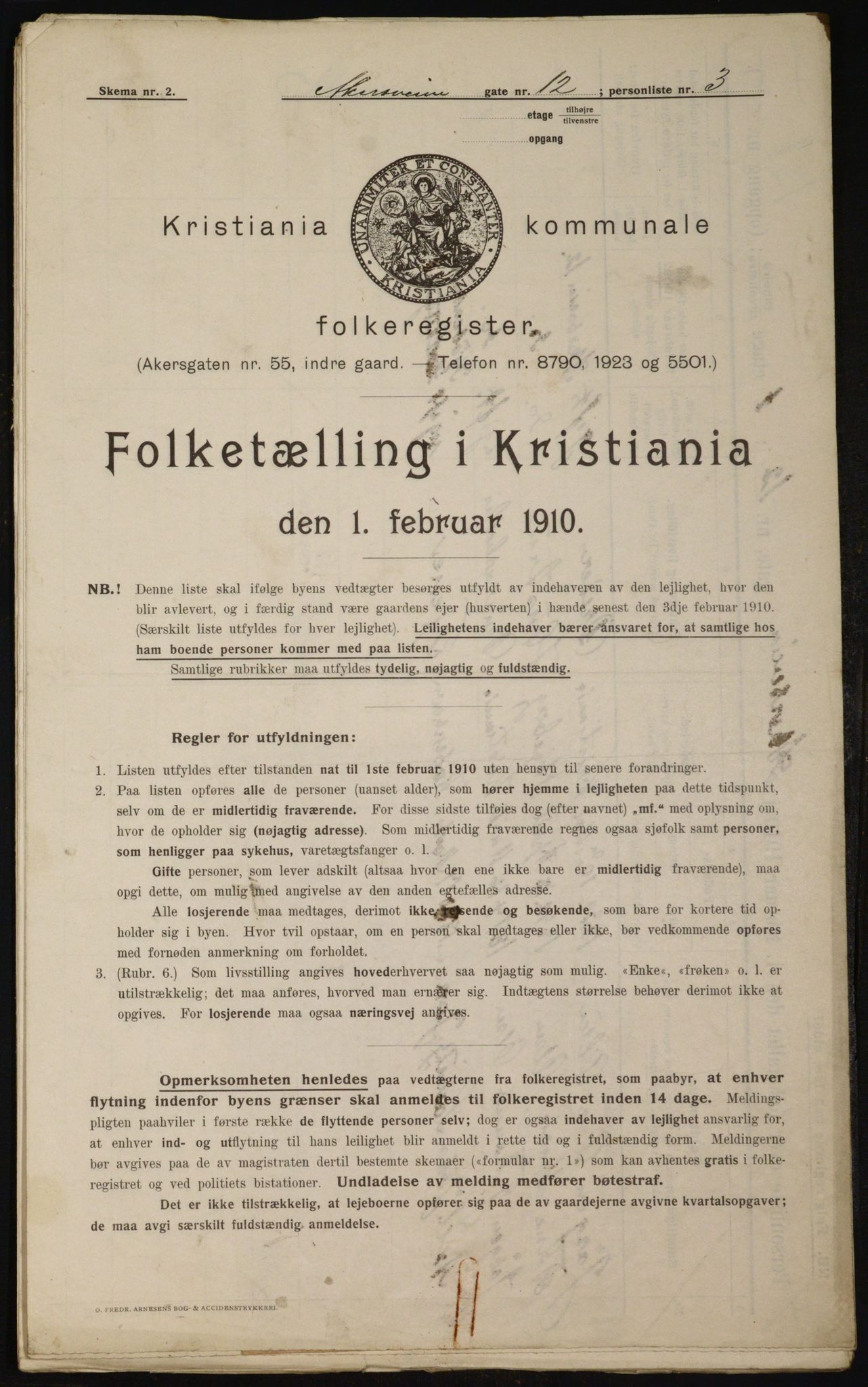 OBA, Municipal Census 1910 for Kristiania, 1910, p. 765