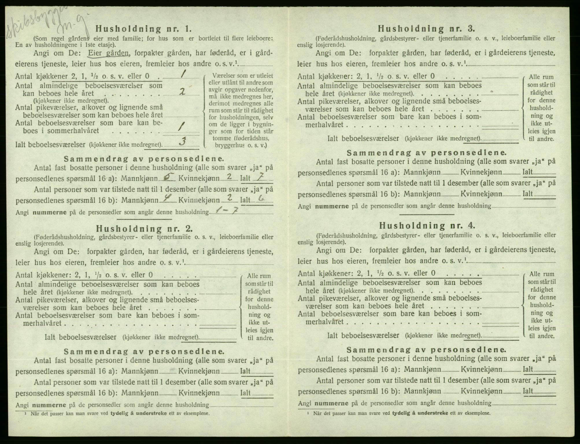 SAB, 1920 census for Ølen, 1920, p. 505