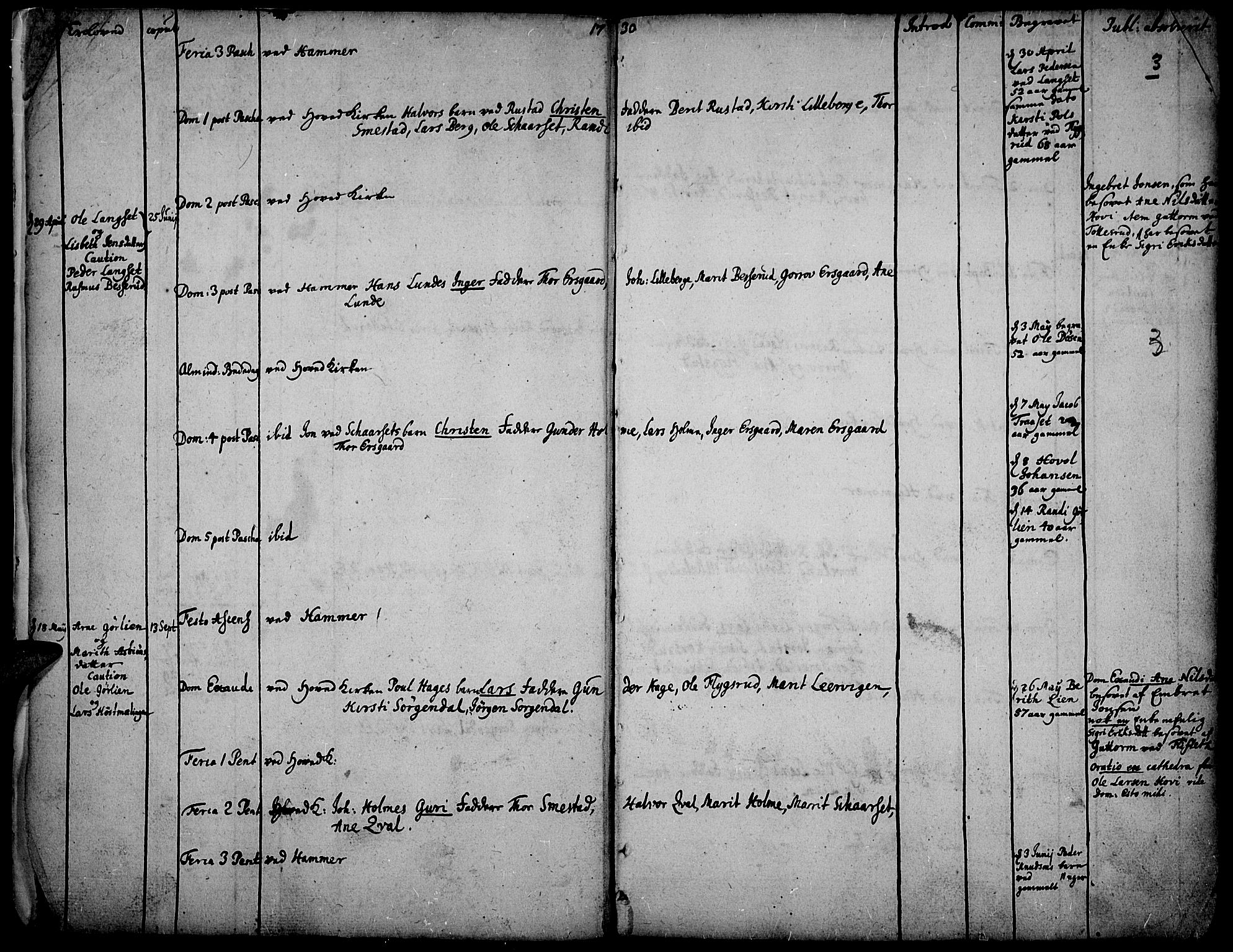Fåberg prestekontor, SAH/PREST-086/H/Ha/Haa/L0001: Parish register (official) no. 1, 1727-1775, p. 3