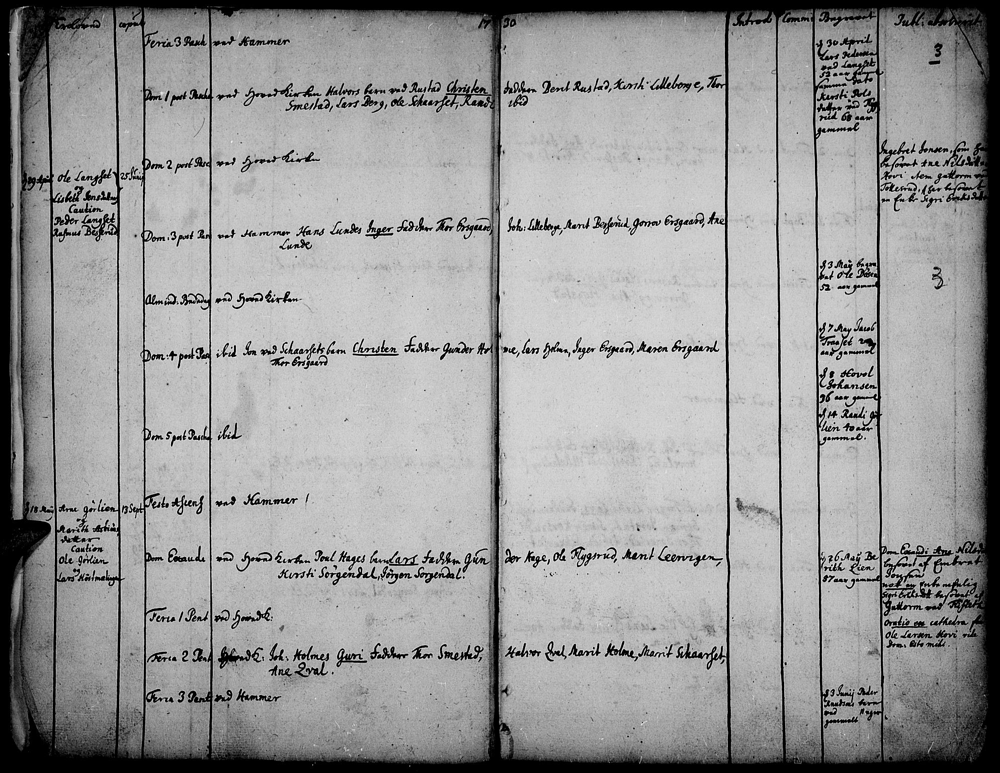 Fåberg prestekontor, AV/SAH-PREST-086/H/Ha/Haa/L0001: Parish register (official) no. 1, 1727-1775, p. 3