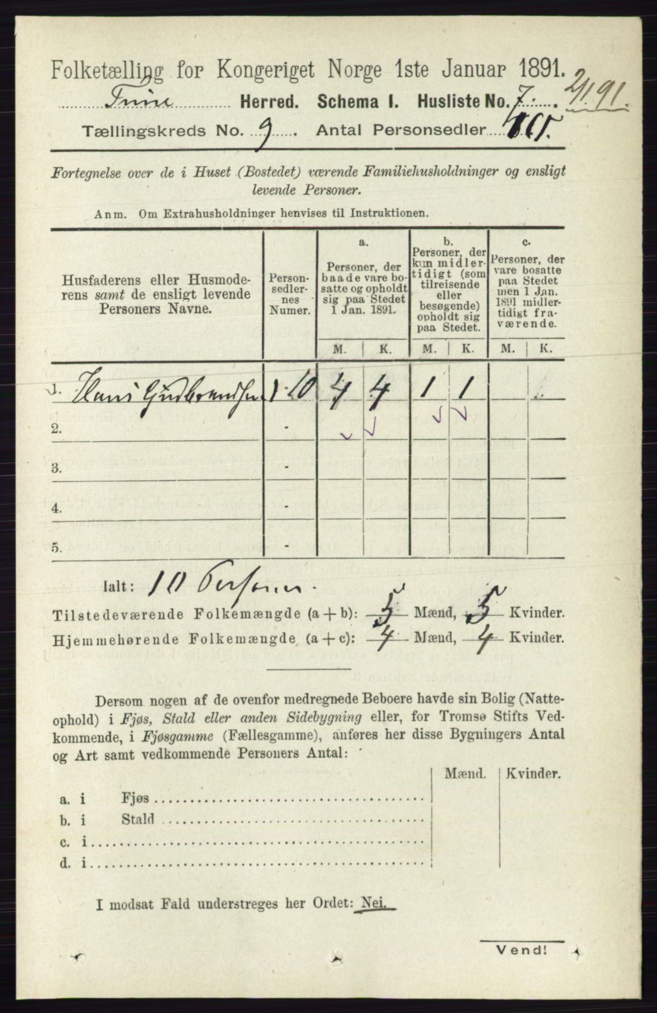 RA, 1891 census for 0130 Tune, 1891, p. 6148