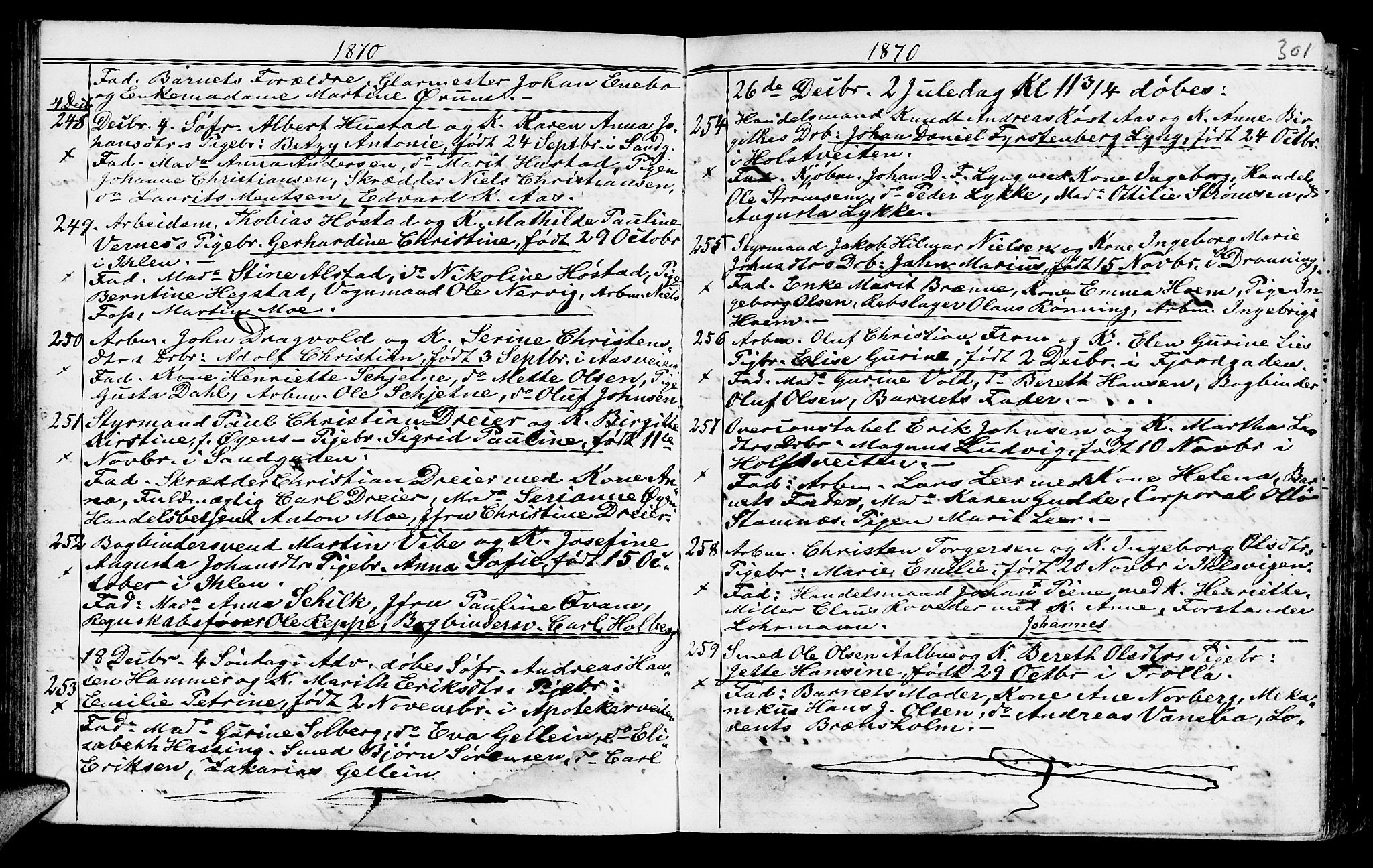 Ministerialprotokoller, klokkerbøker og fødselsregistre - Sør-Trøndelag, SAT/A-1456/602/L0140: Parish register (copy) no. 602C08, 1864-1872, p. 300-301