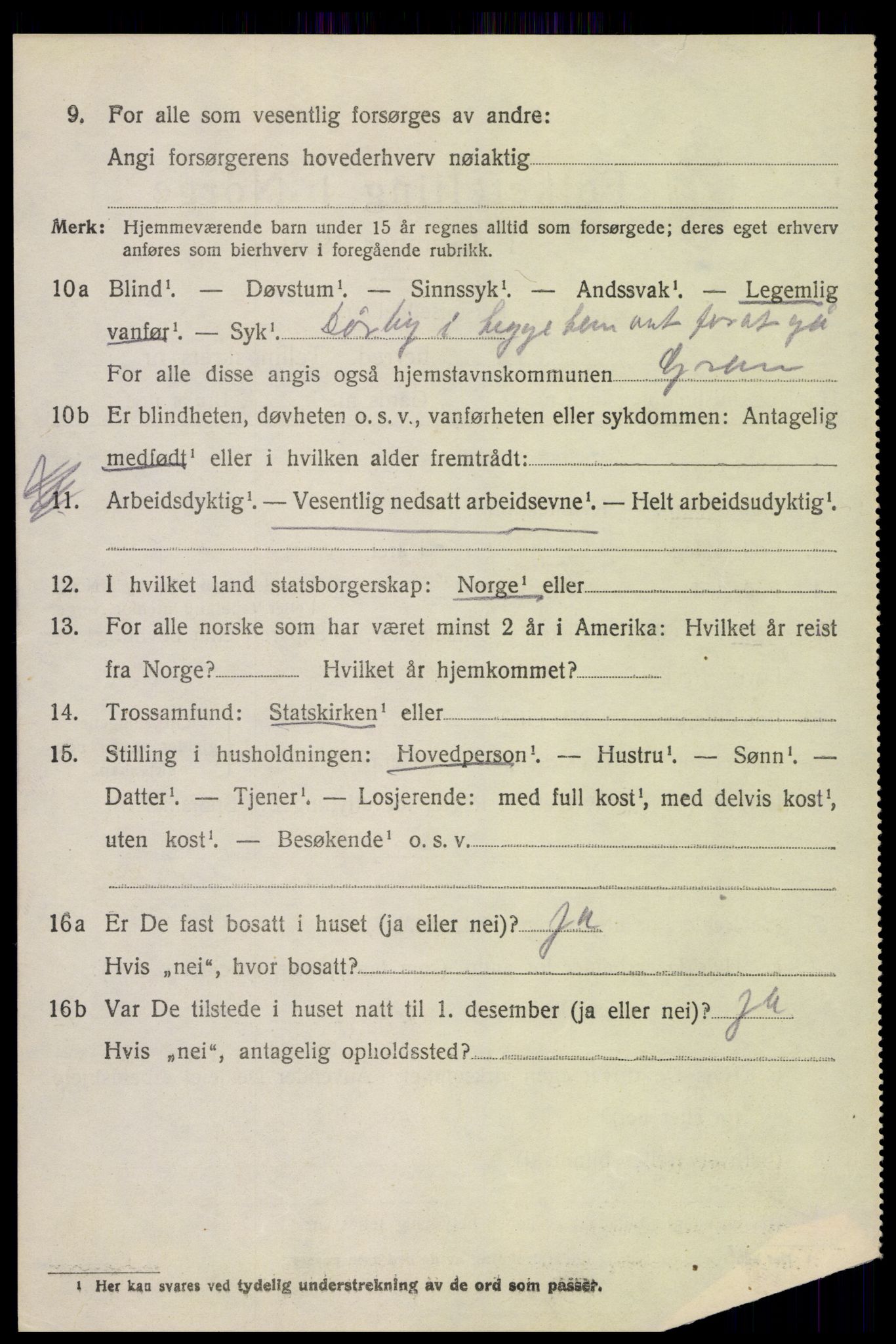 SAH, 1920 census for Gran, 1920, p. 5743